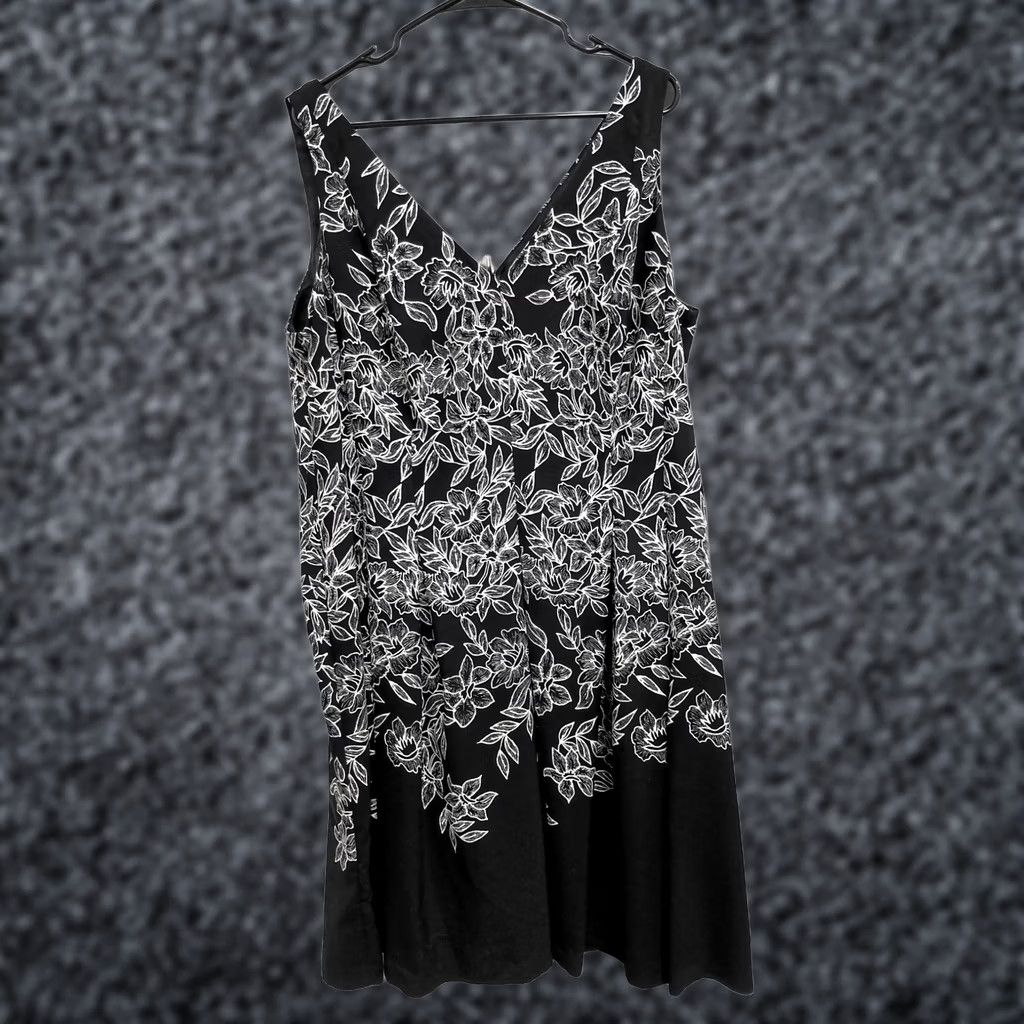 Ralph Lauren Lauren Ralph Lauren Dress Womens 18W Black Floral Sleeveless Midi Timeless Size XXL / US 16-18 / IT 52-54 - 1 Thumbnail