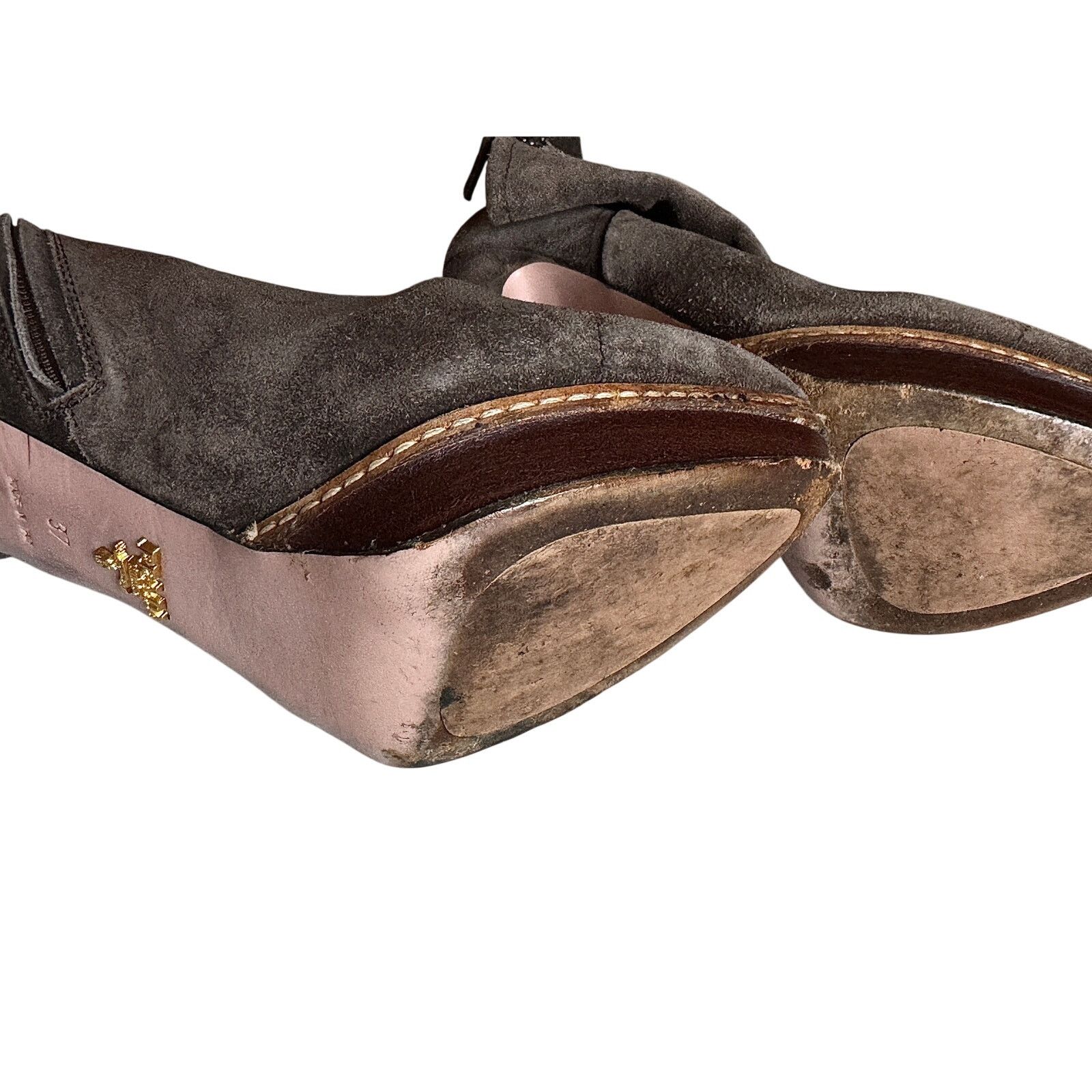 Prada Prada Brown Suede Ankle Boot Size US 6.5 / IT 36.5 - 6 Thumbnail