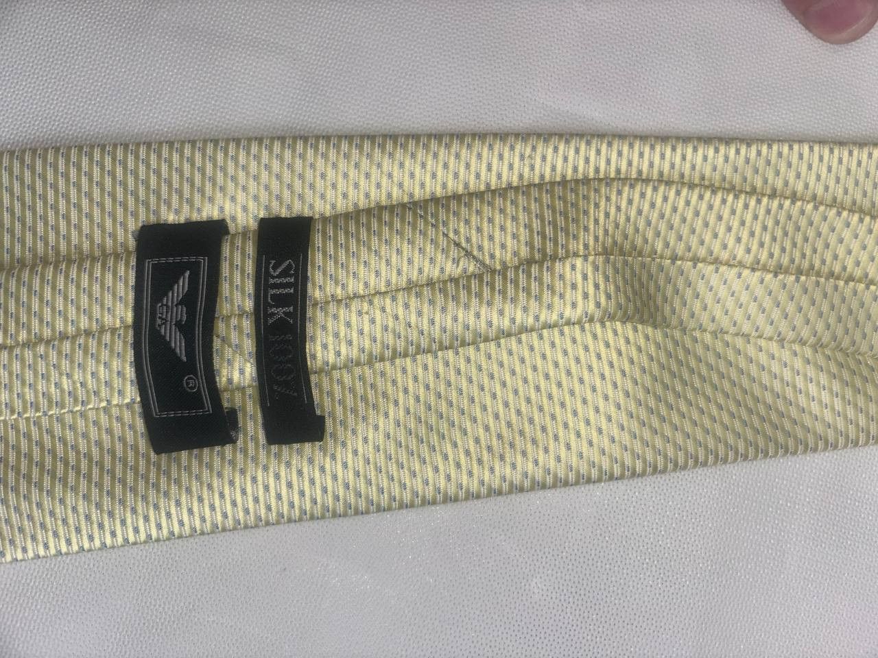 Giorgio Armani GIORGIO ARMANI 100% Silk Necktie tie yellow Made in Italy Size ONE SIZE - 11 Thumbnail