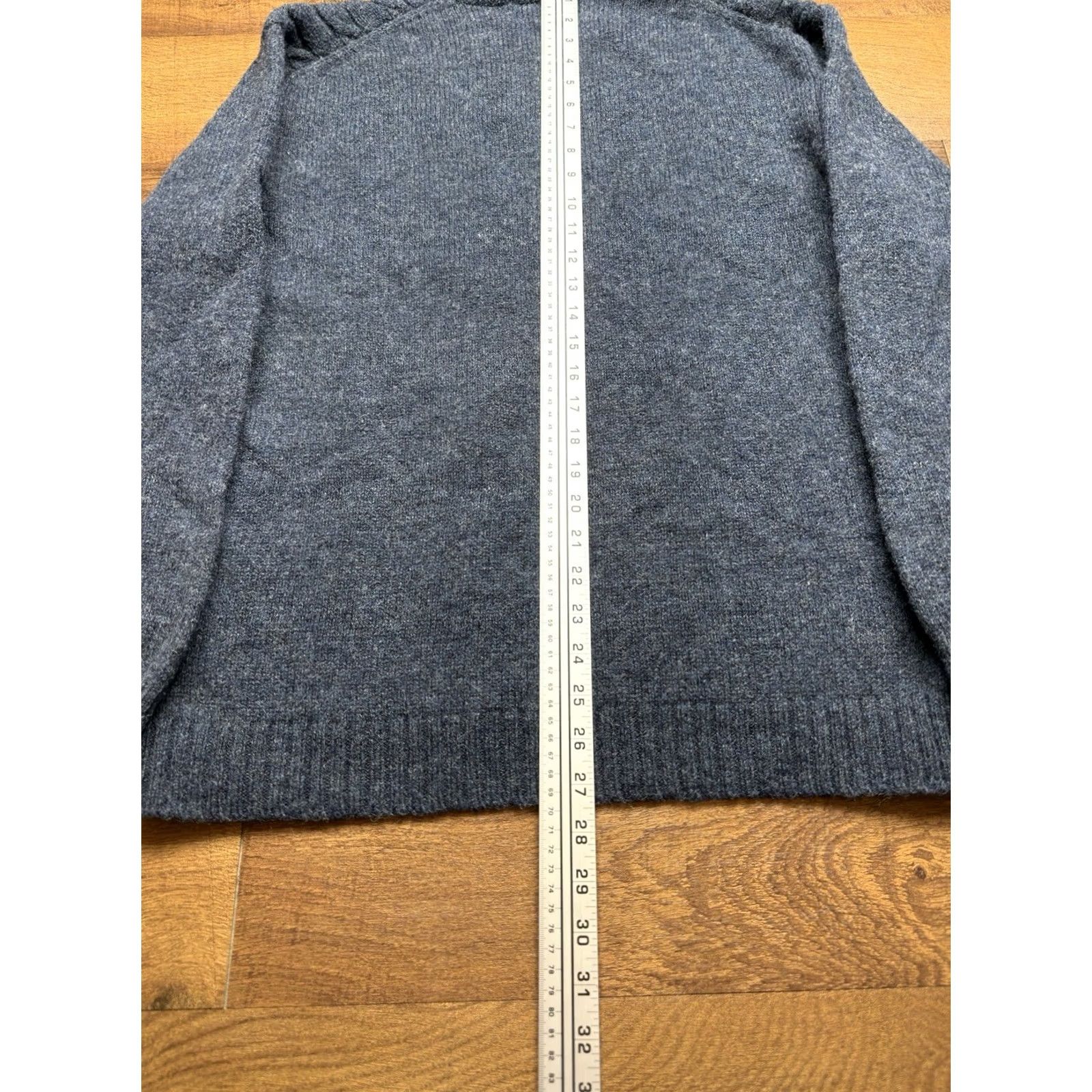 Vintage Line Of Trade Fisherman Sweater Navy Cable-Knit 100% Shetland Wool Men’s 2XL Size US XXL / EU 58 / 5 - 7 Thumbnail