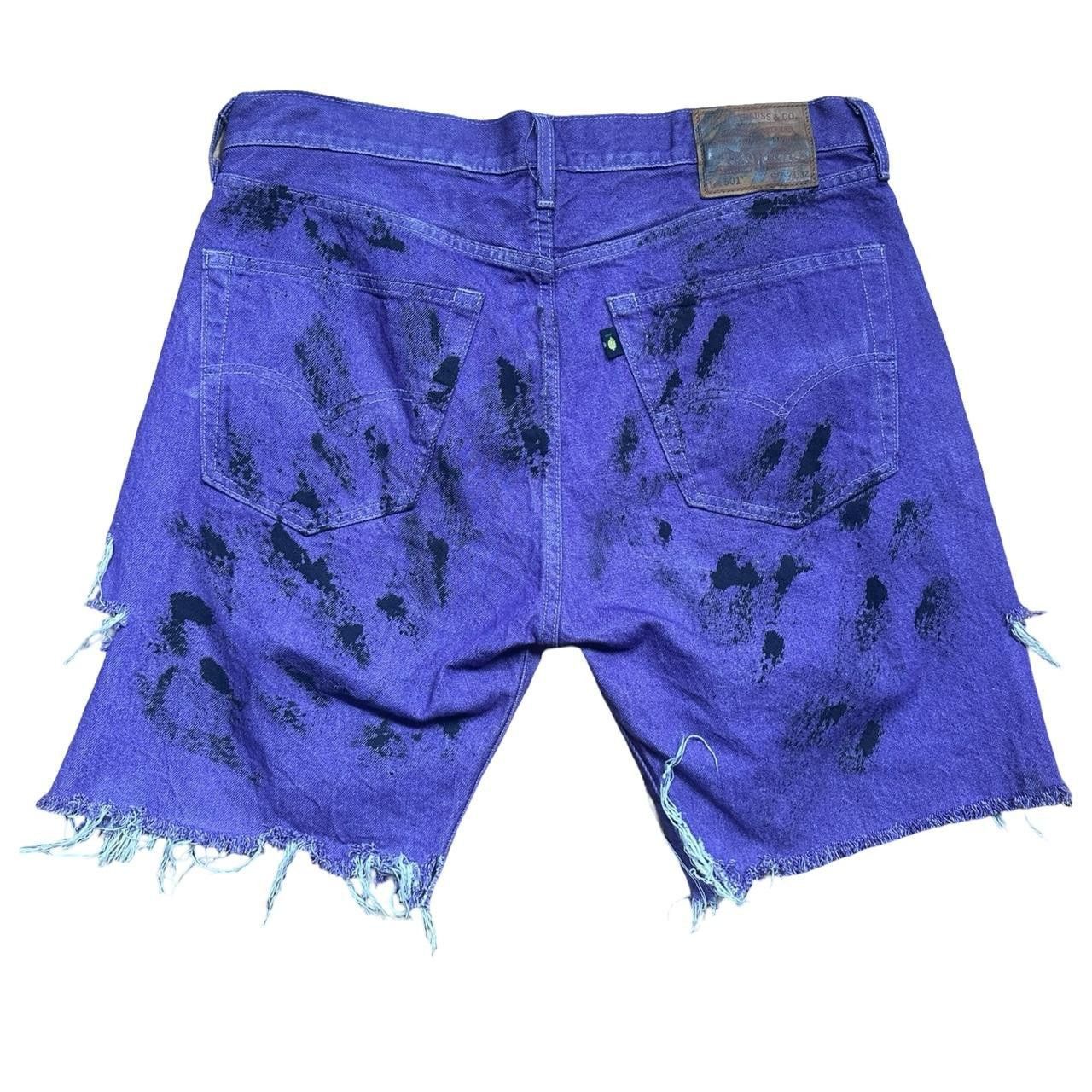 Levi's ASTROBOI* Levis Purple & Black Snake Print Denim Shorts _ 34 Size US 34 / EU 50 - 6 Thumbnail