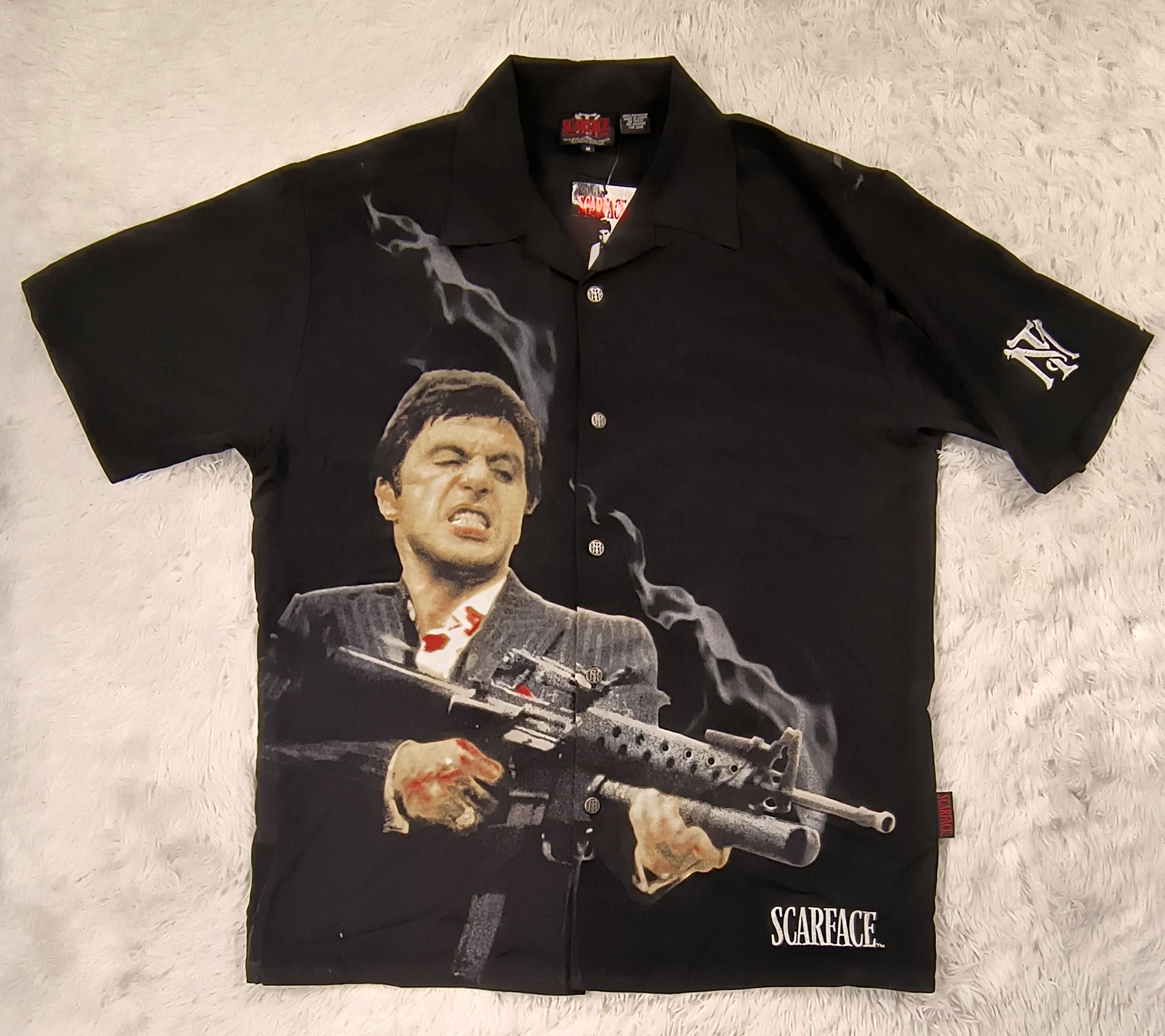 Vintage DSWT Vintage Scarface 90s button up shirt Size US M / EU 48-50 / 2 - 2 Thumbnail