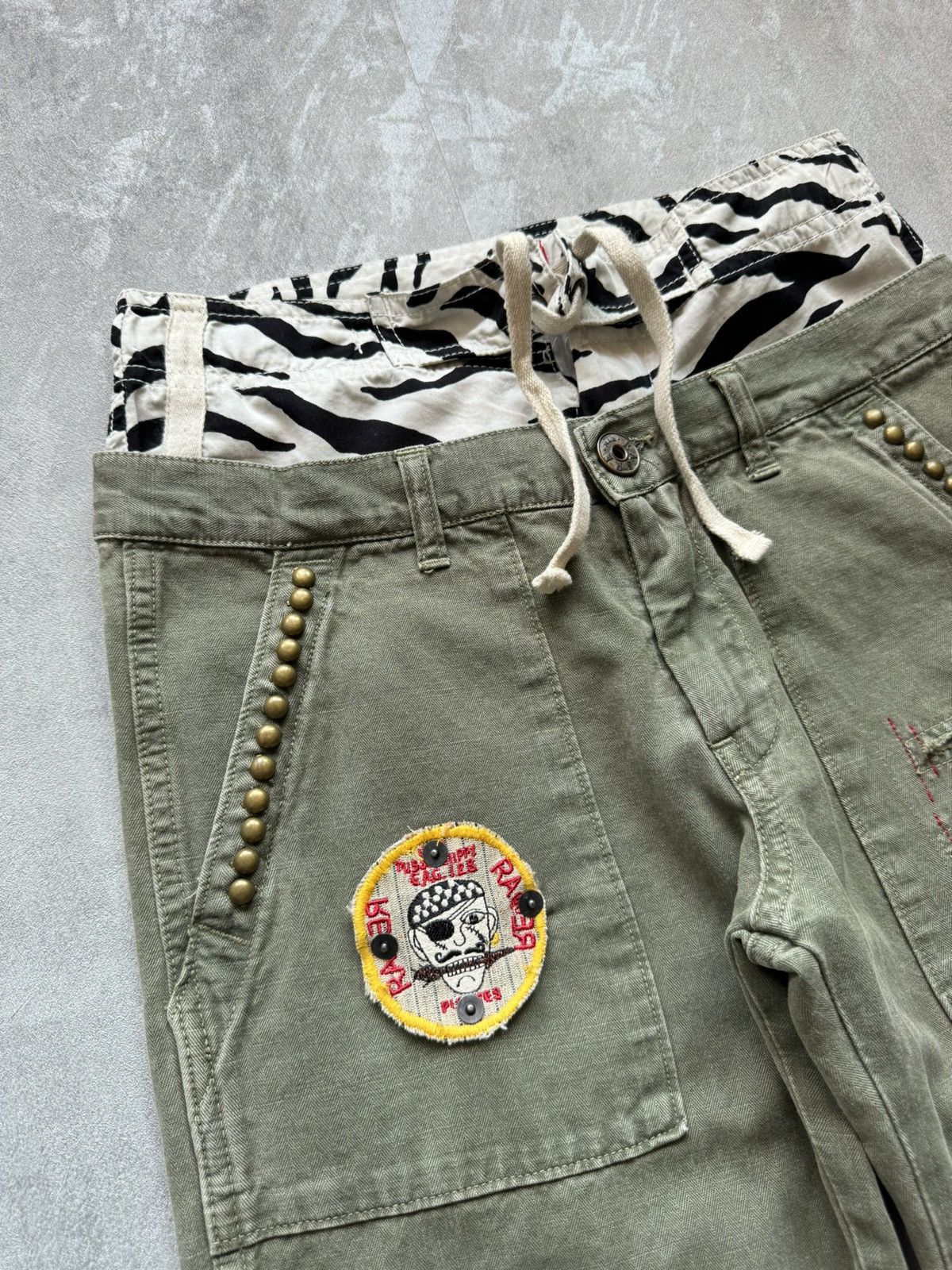 Japanese Brand Rag Restyle Fatigue Pants Double Waist REGRESTYLE Size 26" / US 2 / IT 38 - 4 Thumbnail