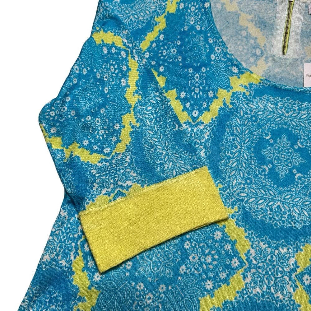 Other NWT New Soft Surroundings Blue Yellow Rayon Tunic Size 1X Size XL / US 12-14 / IT 48-50 - 6 Thumbnail