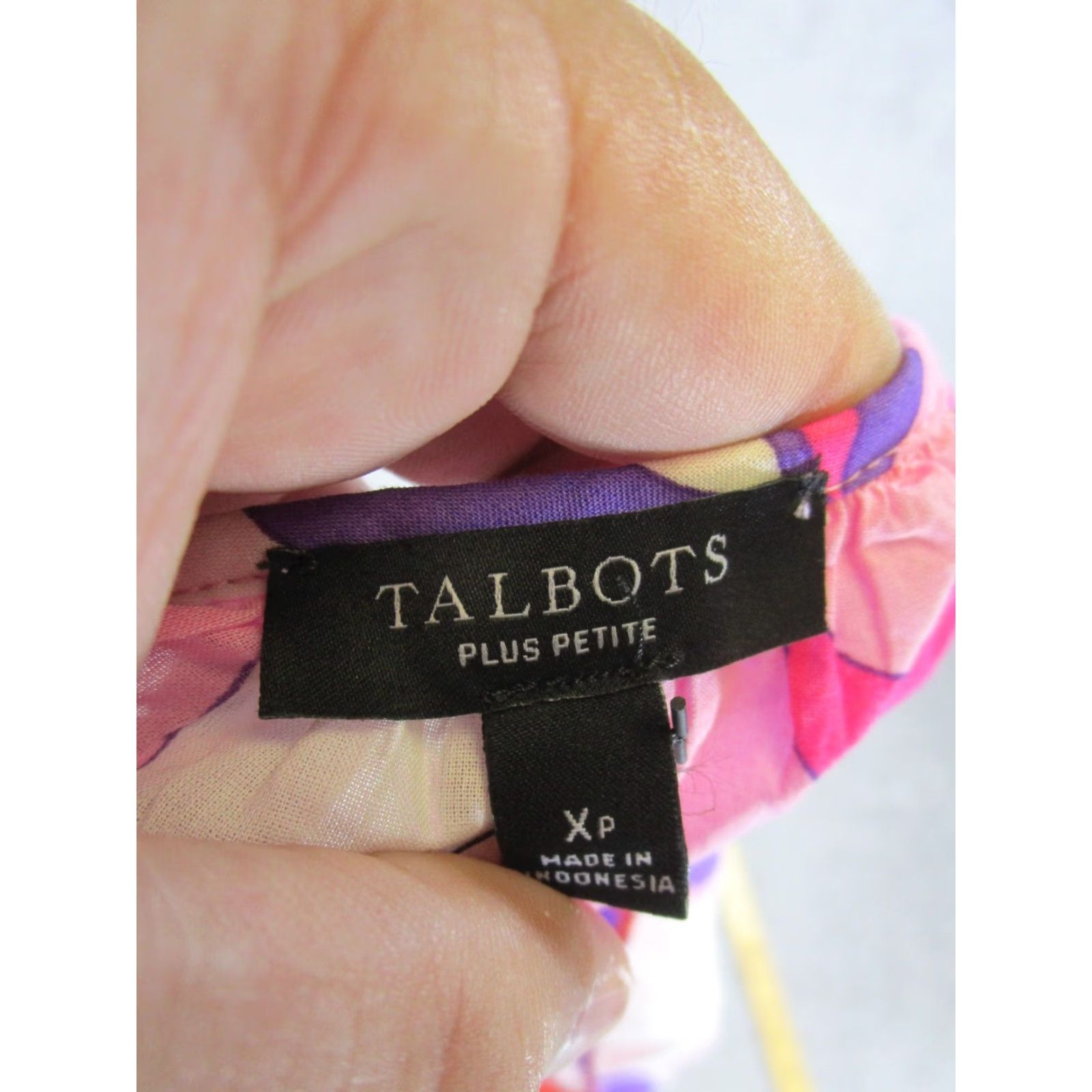 Talbots VINTAGE Talbots Blouse Shirt Womens Petites Long Sleeve Cotton Floral Pink 90s Casual Womens Size XL / US 12-14 / IT 48-50 - 7 Thumbnail