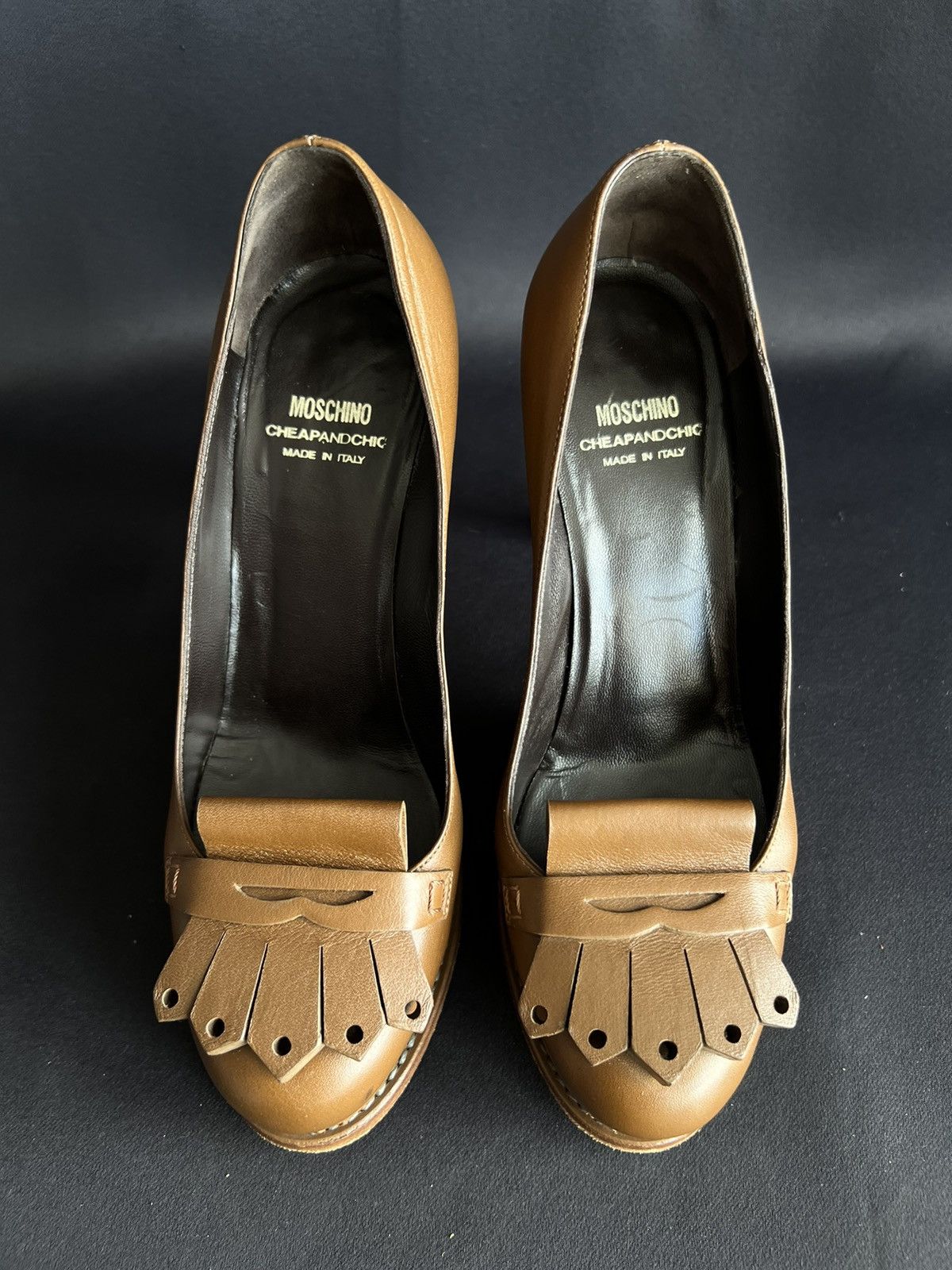 Moschino Moschino Cheap&Chic Leather Heels Brown Size US 7 EU 37 1/2 Size US 7 / IT 37 - 3 Thumbnail