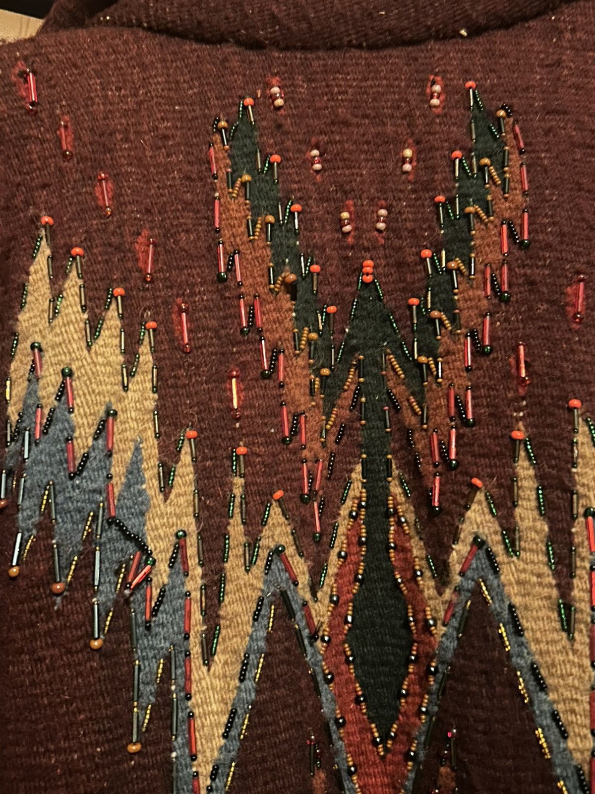 Other Krista Koeppe Vintage Beaded Wool Coat: Aztec Tribal Size S / US 4 / IT 40 - 14 Thumbnail