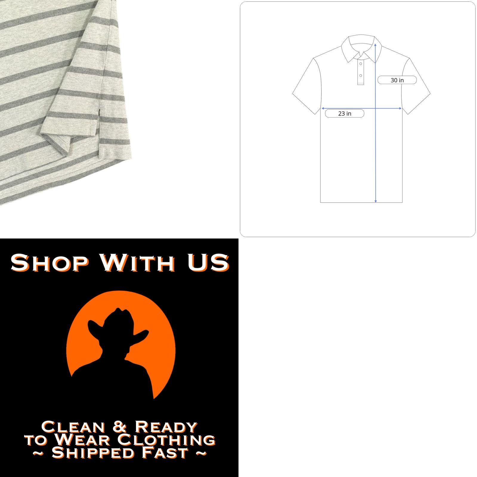 Polo Ralph Lauren VINTAGE Polo Ralph Lauren Shirt Adult LARGE Gray Stripe Monochrome 90s Polo by Ralph Lauren Chest 23 Length 30 Short Sleeve Size US L / EU 52-54 / 3 - 8 Thumbnail
