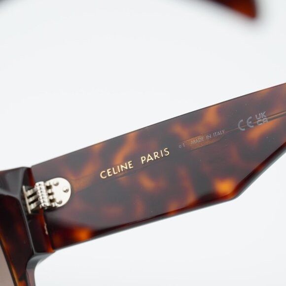 Celine Celine CL40092I 52F Sunglasses Havana Square Frame, Brown Size ONE SIZE - 7 Thumbnail