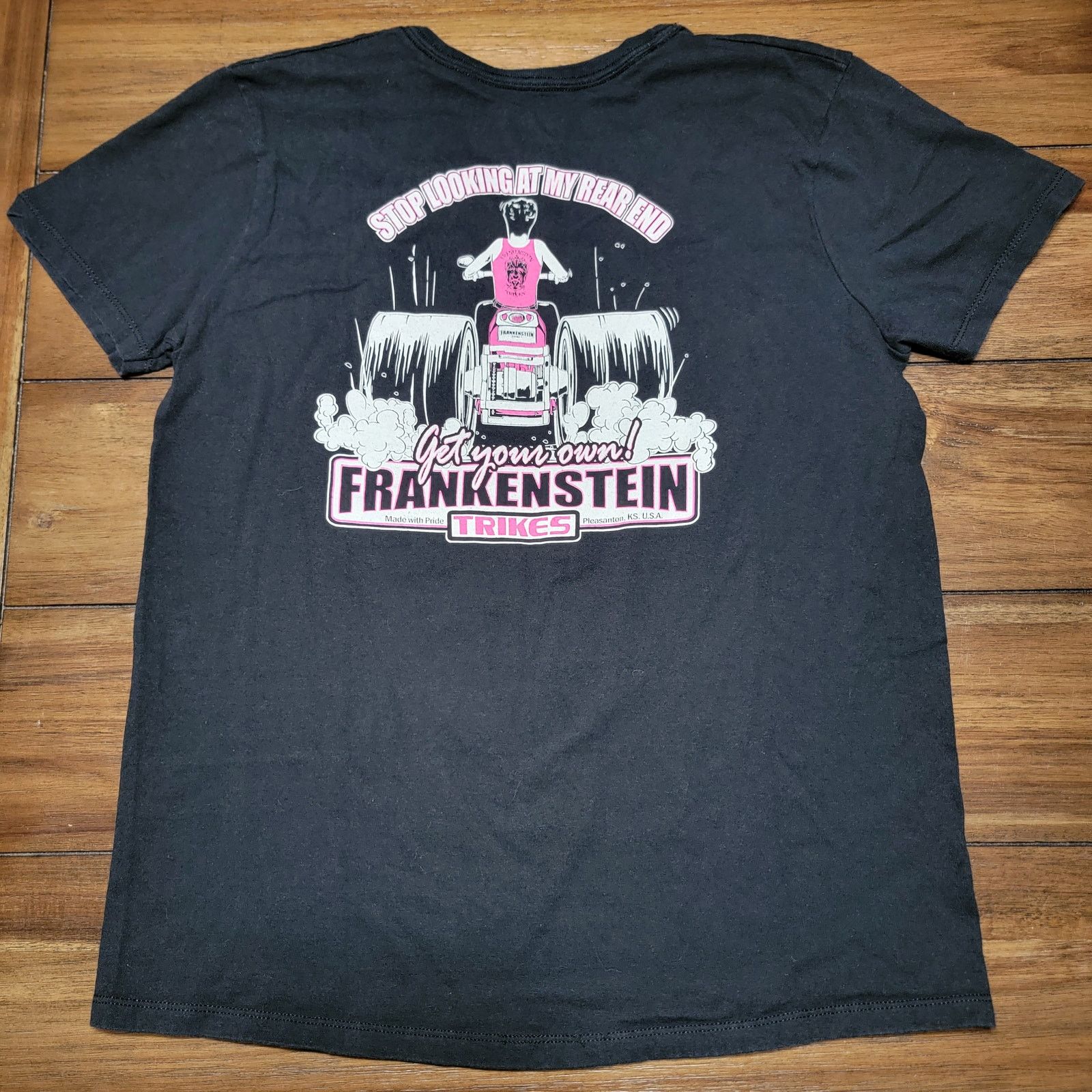 Hanes Frankenstein Trikes Tee "Stop Looking At My Rear End" - Med Size M / US 6-8 / IT 42-44 - 3 Thumbnail