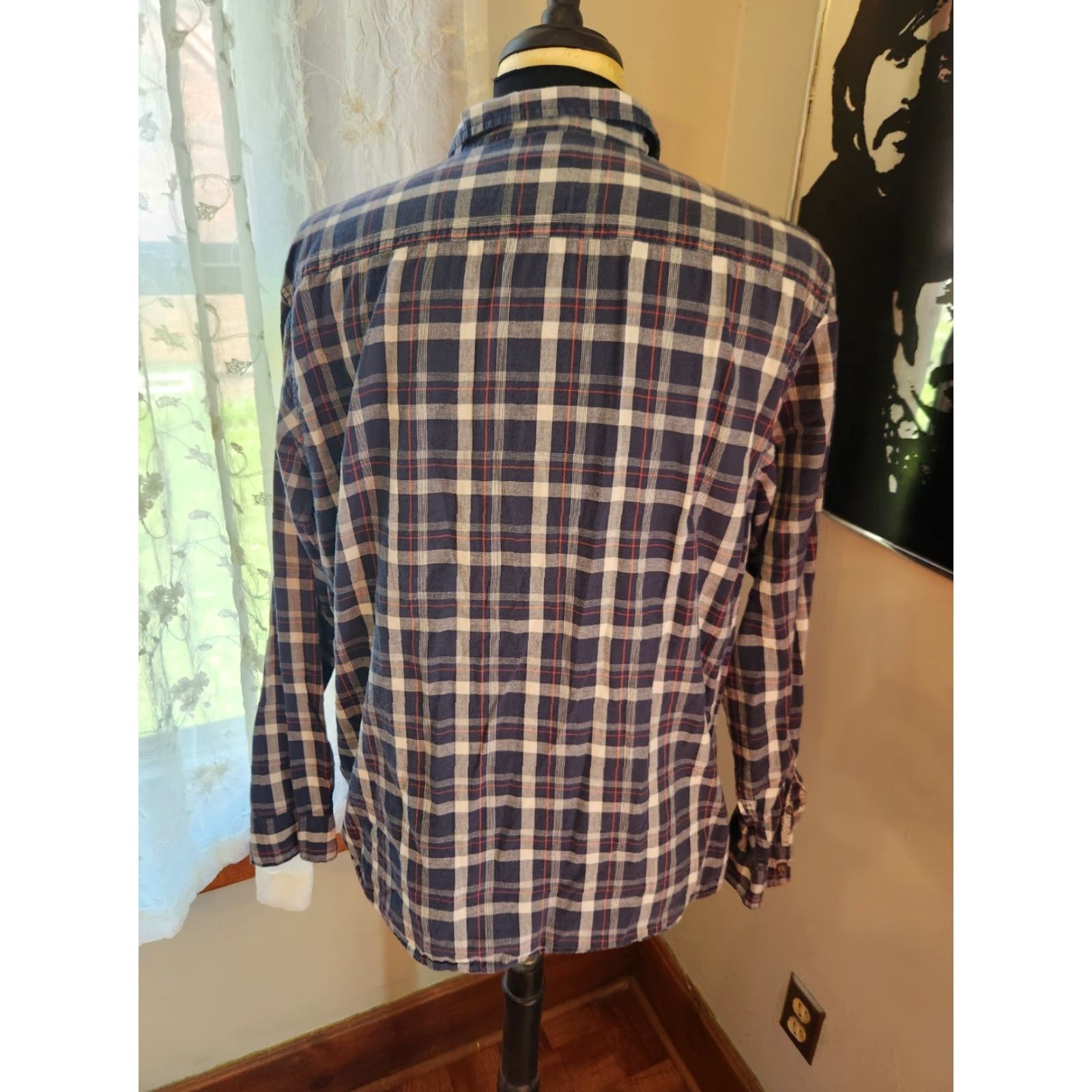 Wrangler Wrangler Jeans Co Long Sleeve Button-Down Shirt Plaid Blue Red XL Mens Size US XL / EU 56 / 4 - 4 Thumbnail