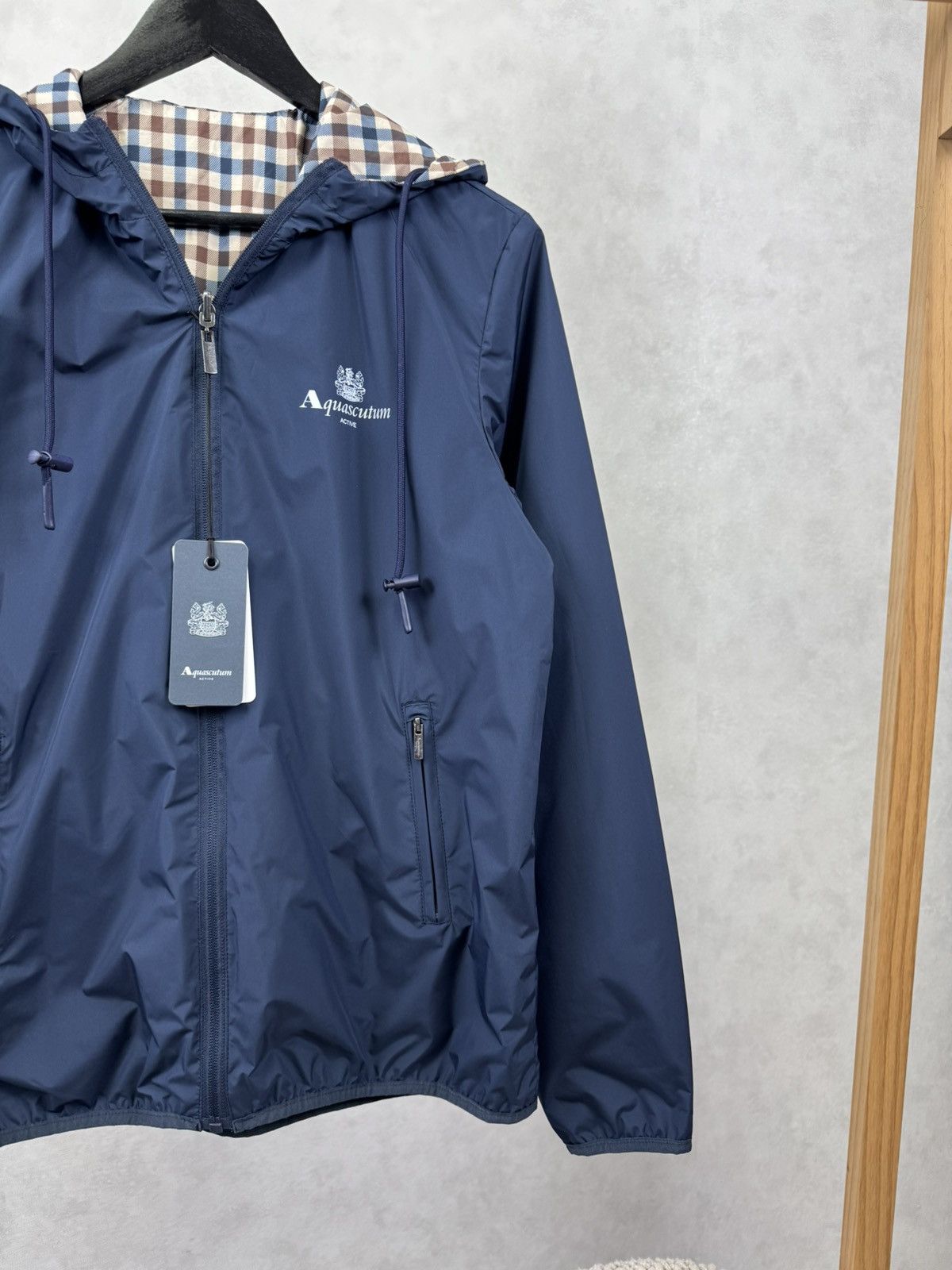 Aquascutum Aquascutum Men`s Hooded Reversible Sailor Checked Jacket Size US S / EU 44-46 / 1 - 4 Thumbnail