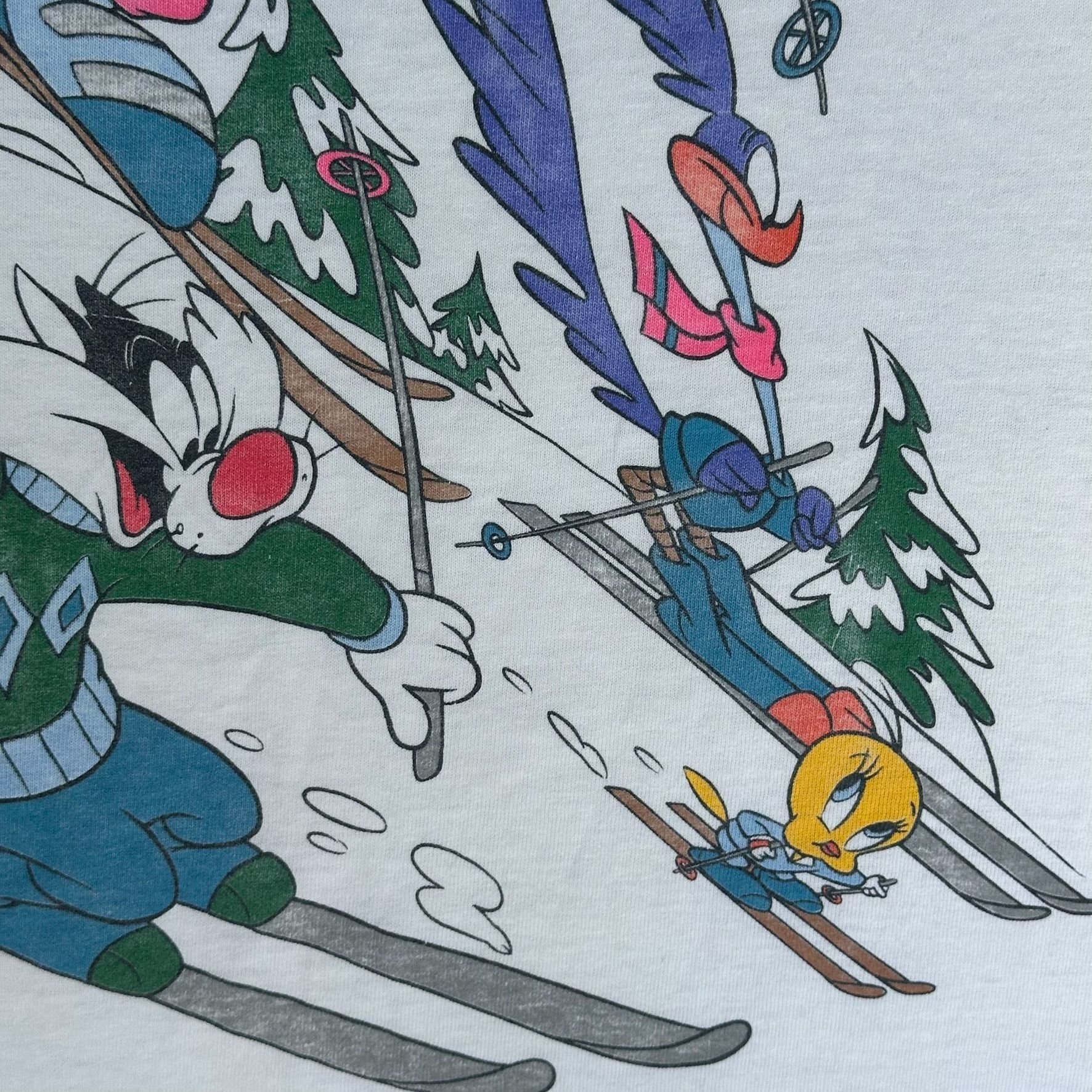 Vintage Vintage 90s Looney Tunes Skiing T-Shirt White XL Bugs Bunny Size US XL / EU 56 / 4 - 3 Thumbnail