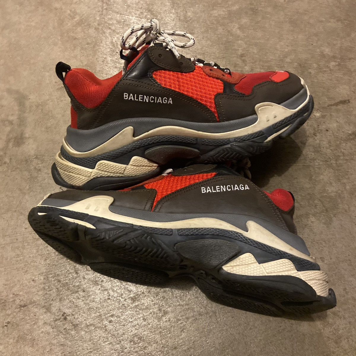 Balenciaga × Designer Balenci Triple S Red Distressed Size US 9 / EU 42 - 1 Thumbnail