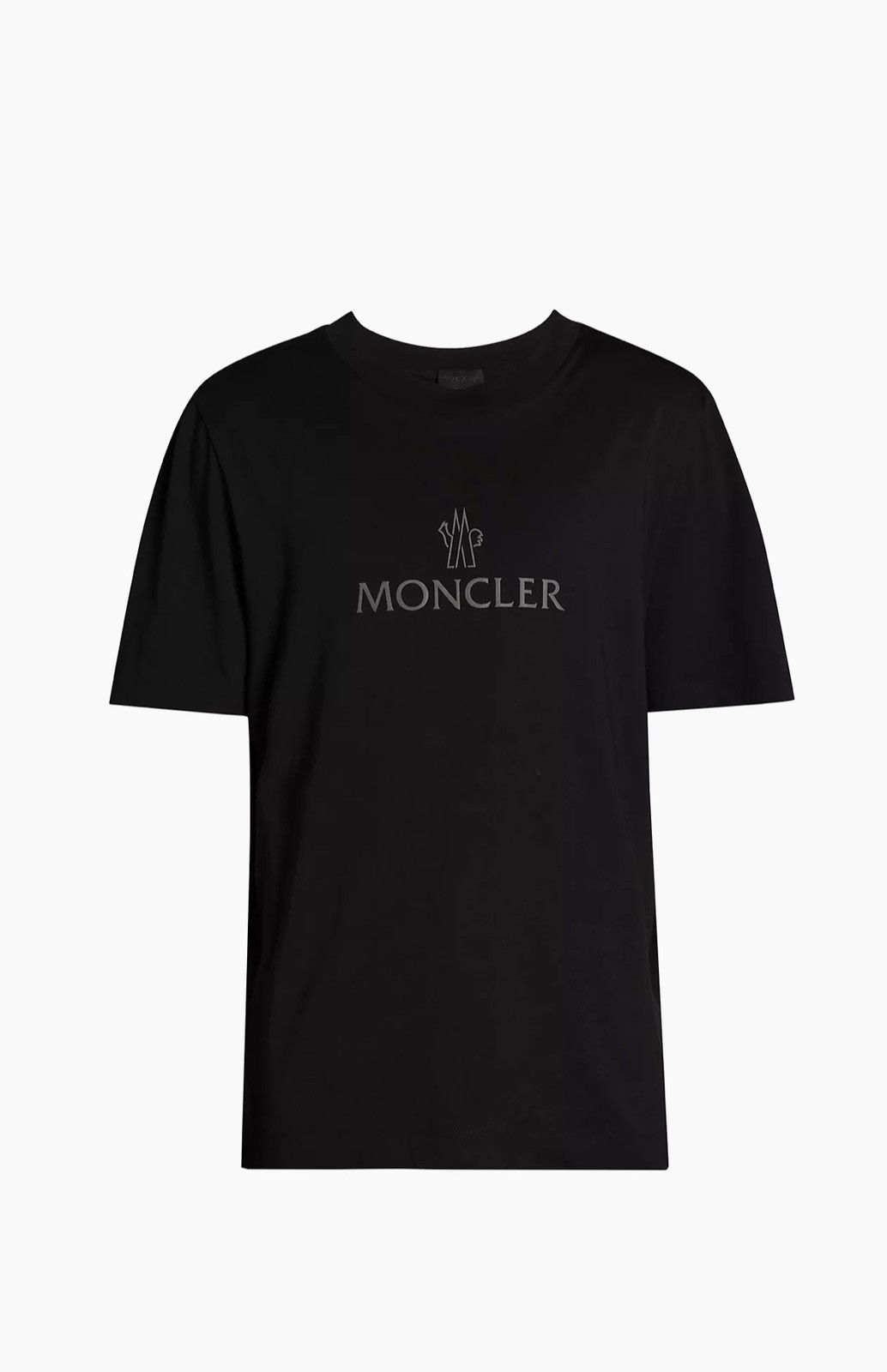 image of Moncler Logo Cotton Crewneck T-Shirt in Black, Men's (Size 2XL)