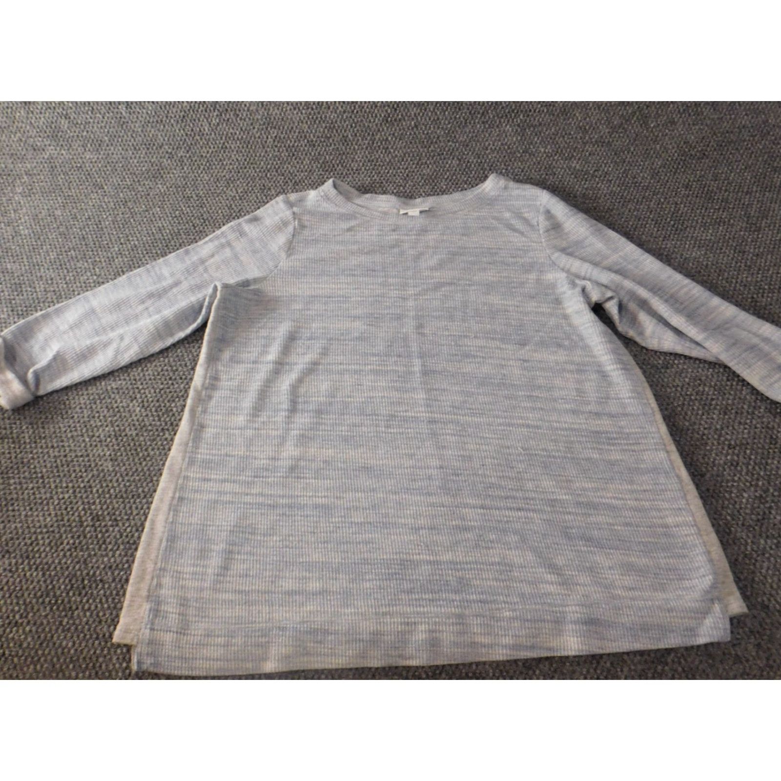 J. Jill J Jill Sweater Large Blue Womens Pullover Crewneck Stretch Classic Cuffed Knit Cable-Knit Long Sleeve Raglan Sleeve Button Closure Size L / US 10 / IT 46 - 2 Thumbnail