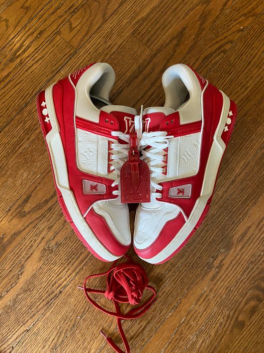 Louis Vuitton LV Trainer Product (RED) Monogram Leather Sneakers