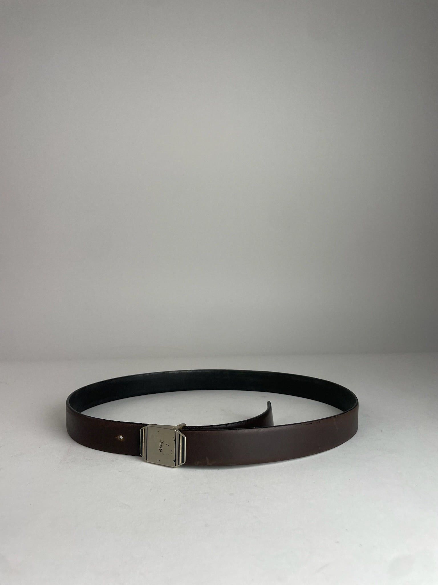 Other Vintage Yves Saint Laurent Leather Belt Brown Size ONE SIZE - 1 Thumbnail