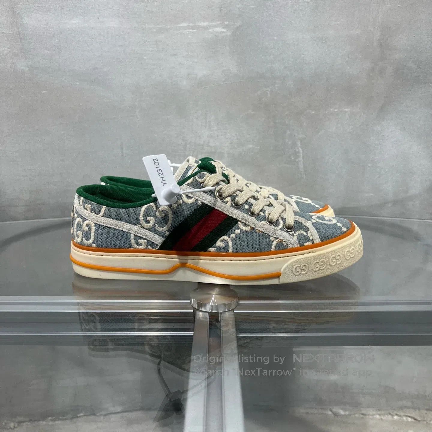 Gucci Guicci Tennis 1977 Blue Old-Fashioned Canvas Shoes Size US 6.5 / IT 36.5 - 4 Thumbnail