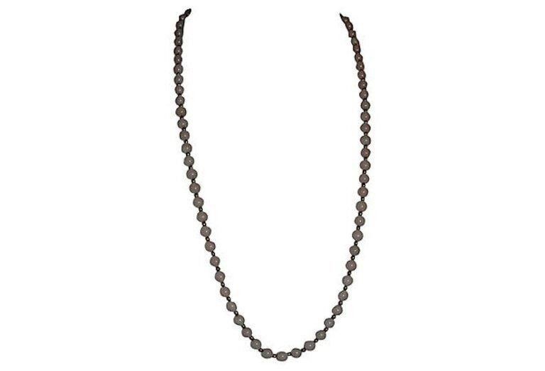 Handmade Rose Quartz Silver Plated Bead Necklace Size ONE SIZE - 3 Thumbnail