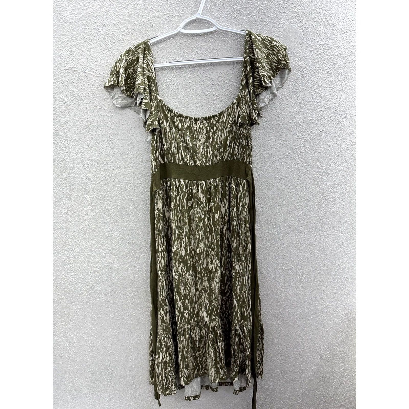 Vintage Womens Liz Lange Maternity for Target Dress Shirt? No—Shift Dress Green Small Knee Length Flutter Sleeve Geometric Rayon Spandex Size S / US 4 / IT 40 - 5 Thumbnail