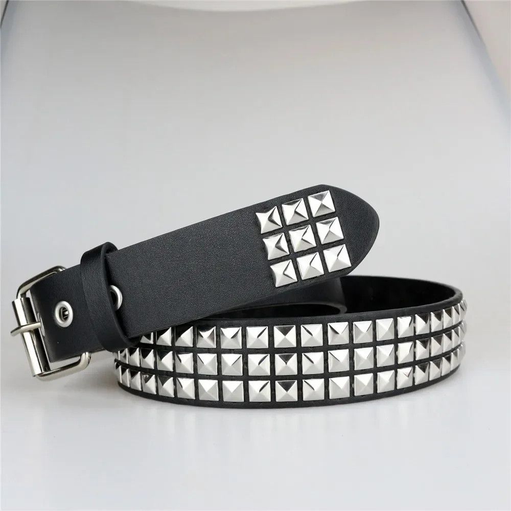Vintage Square Bead Rivet Belt Size ONE SIZE - 7 Thumbnail