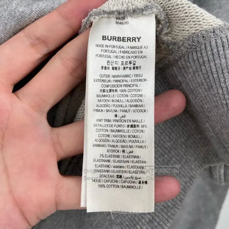 Burberry Burberry Gray Cotton Hoodie for Men. Size US XL / EU 56 / 4 - 5 Thumbnail