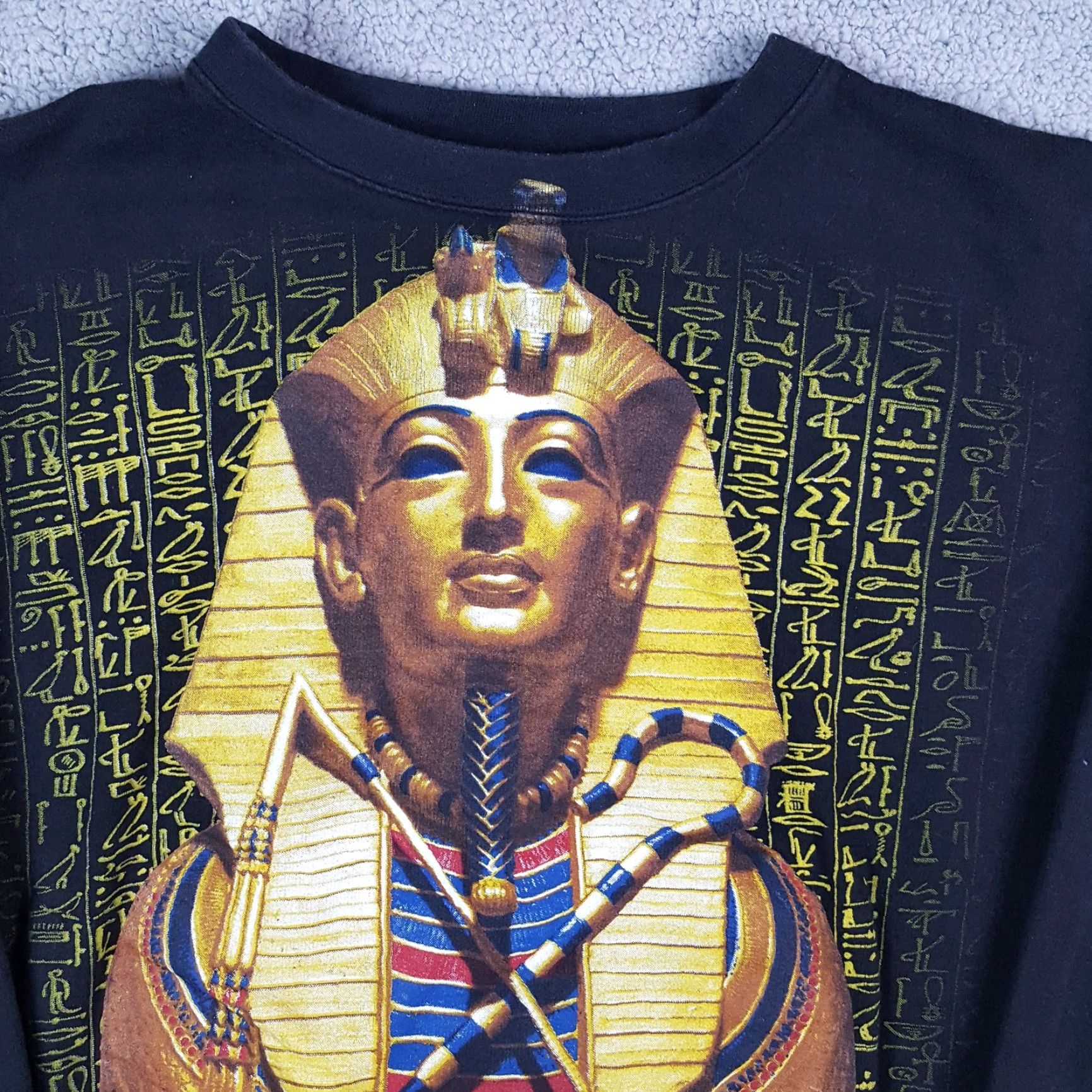 Vintage Vintage Egyptian Pharaoh Gold King Tut Mens Size XL Pullover Crewneck Sweatshirt Size US XL / EU 56 / 4 - 2 Thumbnail