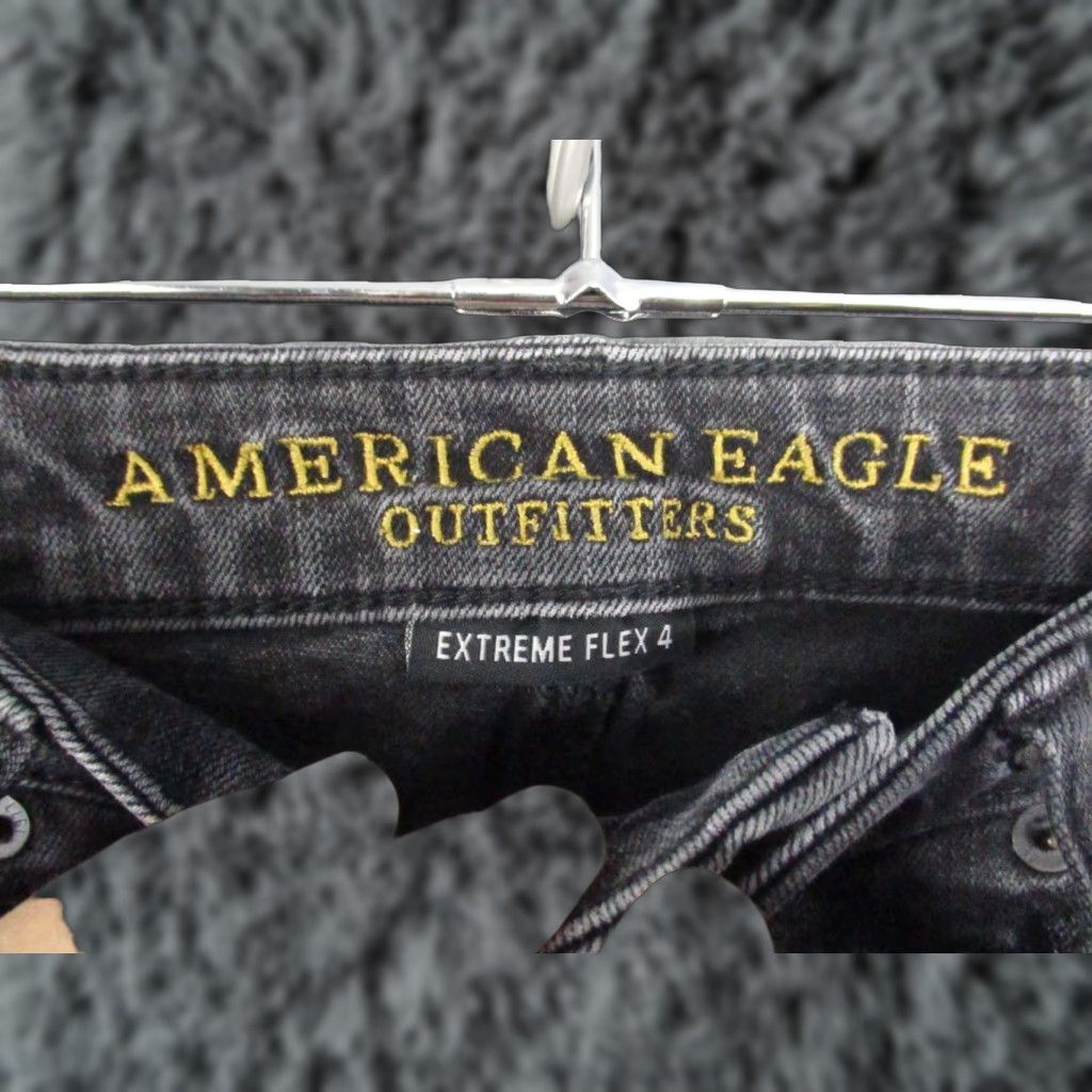 American Eagle Outfitters American Eagle Outfitters Jeans Men Slim 28 X 30 Black Dark Distressed 4 Extreme Flex Skinny Jeans Size US 28 / EU 44 - 1 Thumbnail
