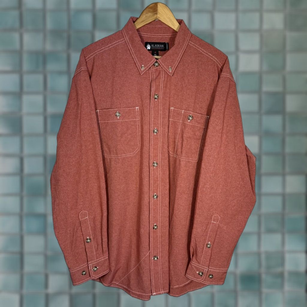 Vintage Alaskan Hardgear Shirt Mens XL Red Bush Pilot Long Sleeve Button Up Duluth Size US XL / EU 56 / 4 - 1 Thumbnail