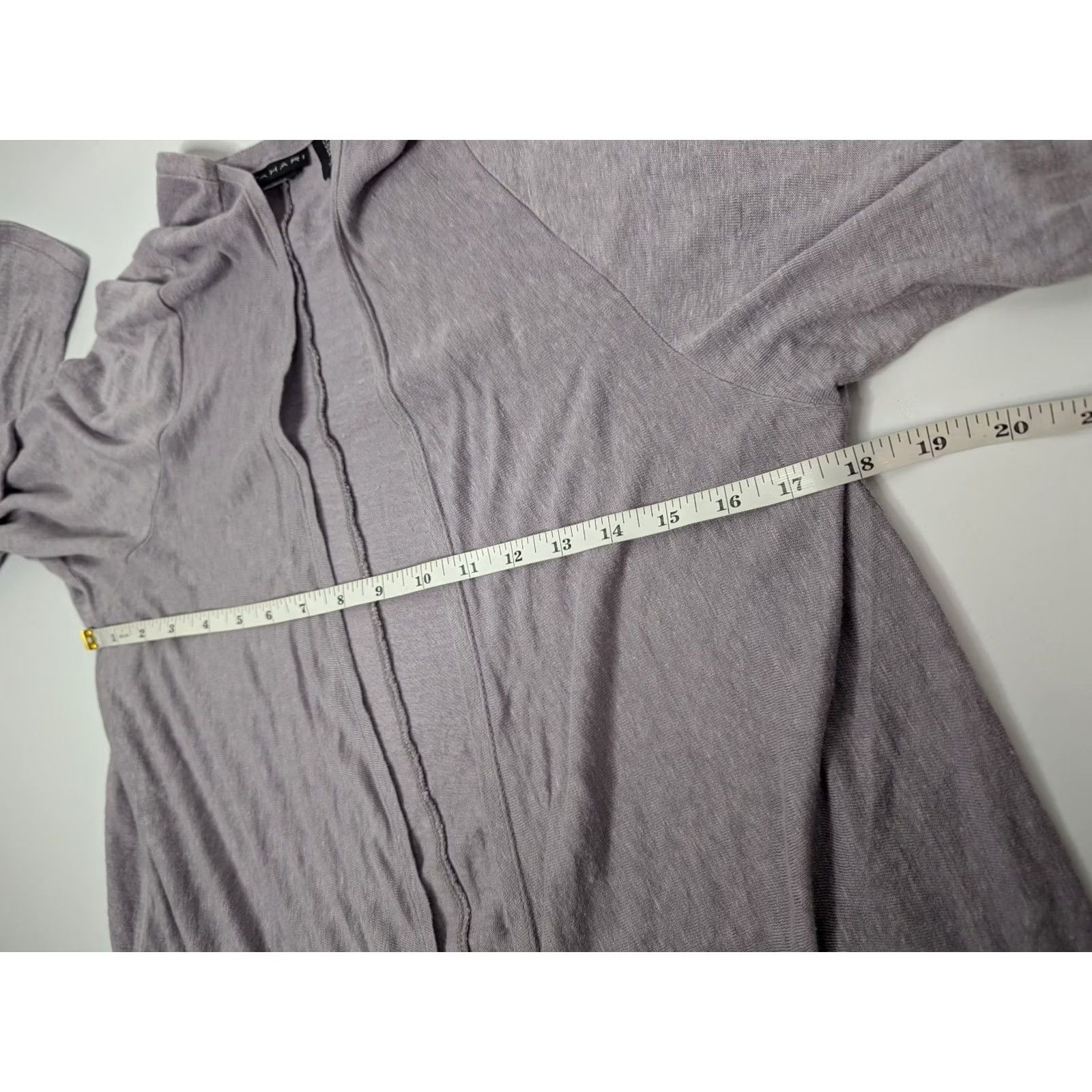 Vintage Tahari Cardigan XL Linen Purple Open Knit Boho Beach Lagenlook Women Shirt 100% Linen Woolfree Size XL / US 12-14 / IT 48-50 - 5 Thumbnail