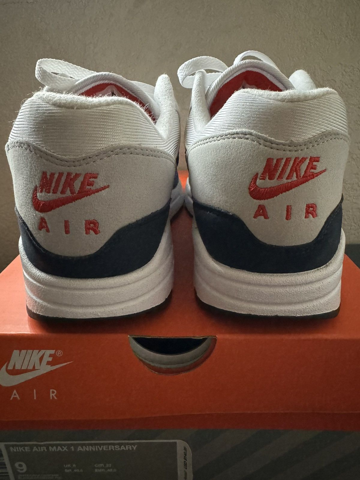 Nike 2017 Nike Air Max 1 Anniversary Obsidian Size US 9 / EU 42 - 4 Thumbnail
