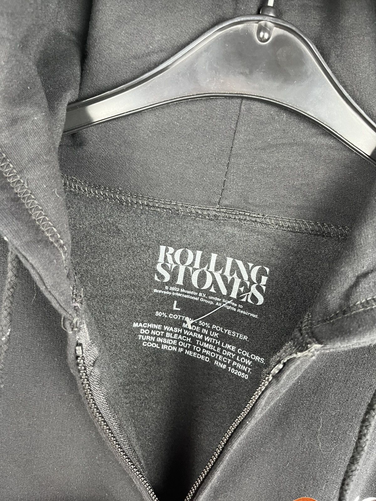 Band Tees × The Rolling Stones × Vintage The Rolling Stones Black Hoodie Zip Up Swag Band Rock Music Size US L / EU 52-54 / 3 - 6 Thumbnail