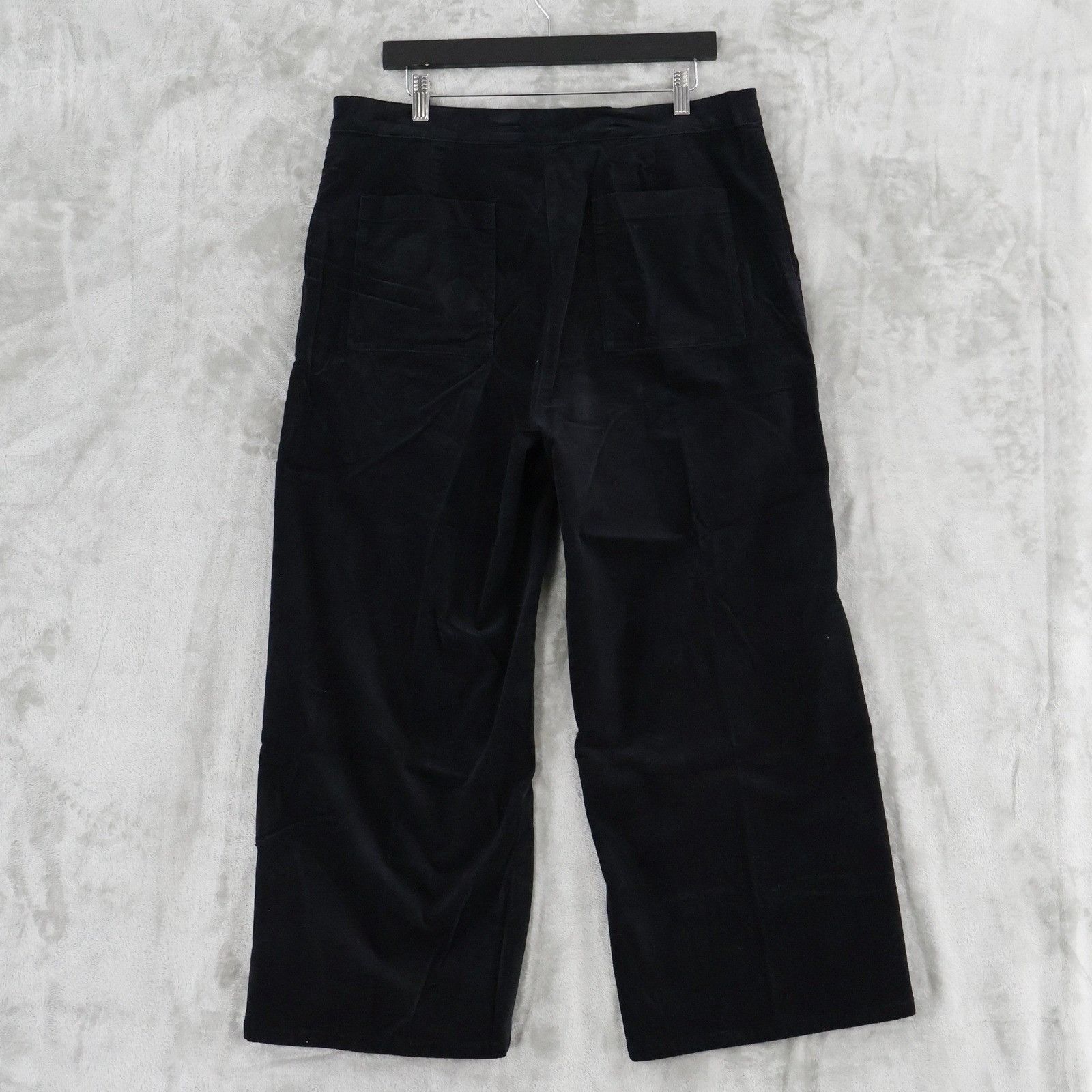 Eileen Fisher Eileen Fisher Velveteen Wide Leg Ankle Pants Womens XL Black Size 37" - 3 Thumbnail