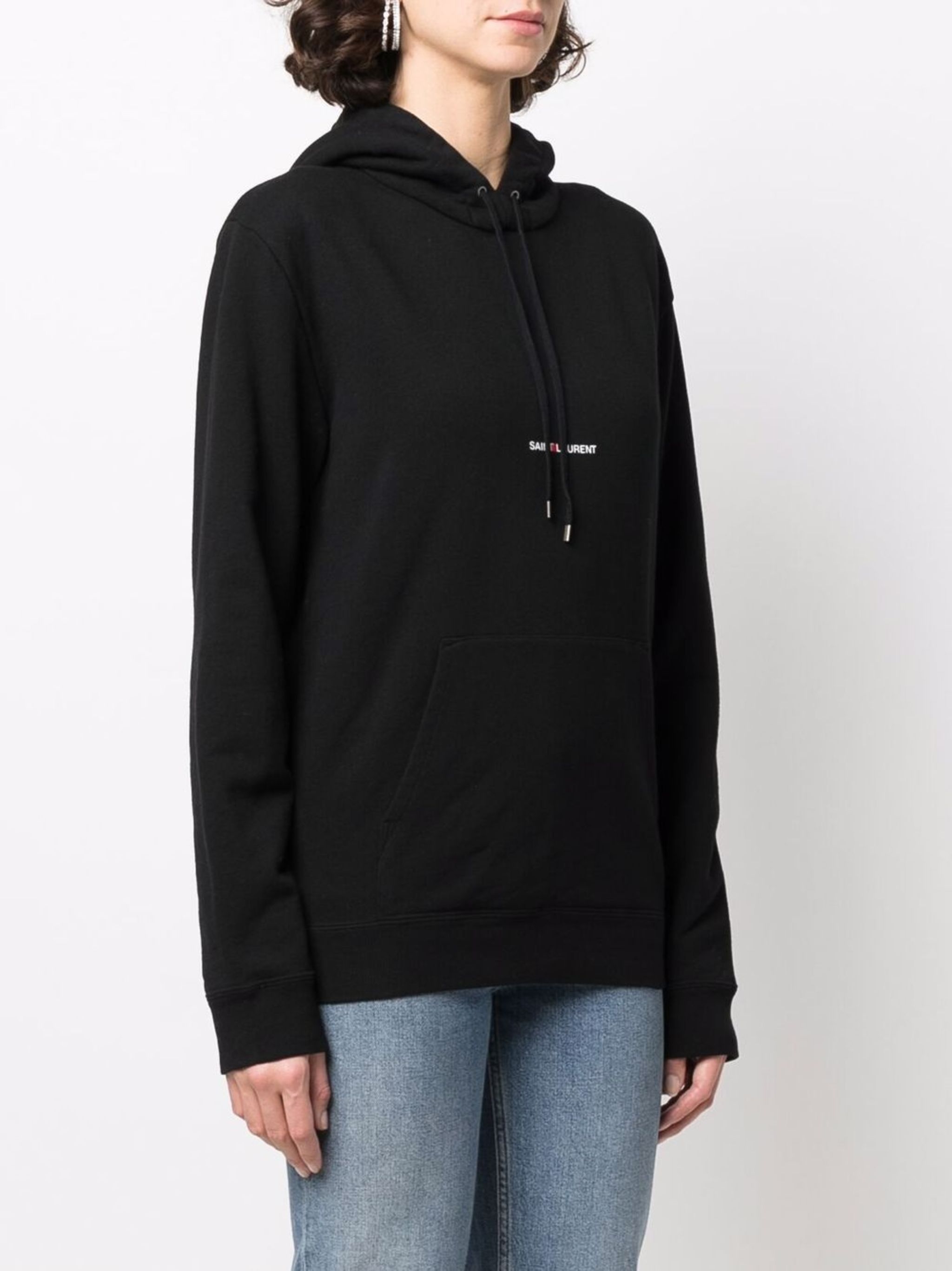 Saint Laurent Paris o1s1wg111124 Dup / Rive Gauche Hoodie in Black Size M / US 6-8 / IT 42-44 - 3 Thumbnail
