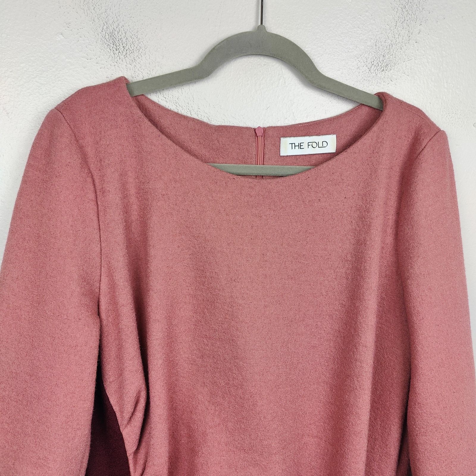 Other The Fold Evesham Dress Womens 12 Rose Pink Wool Size XL / US 12-14 / IT 48-50 - 2 Thumbnail