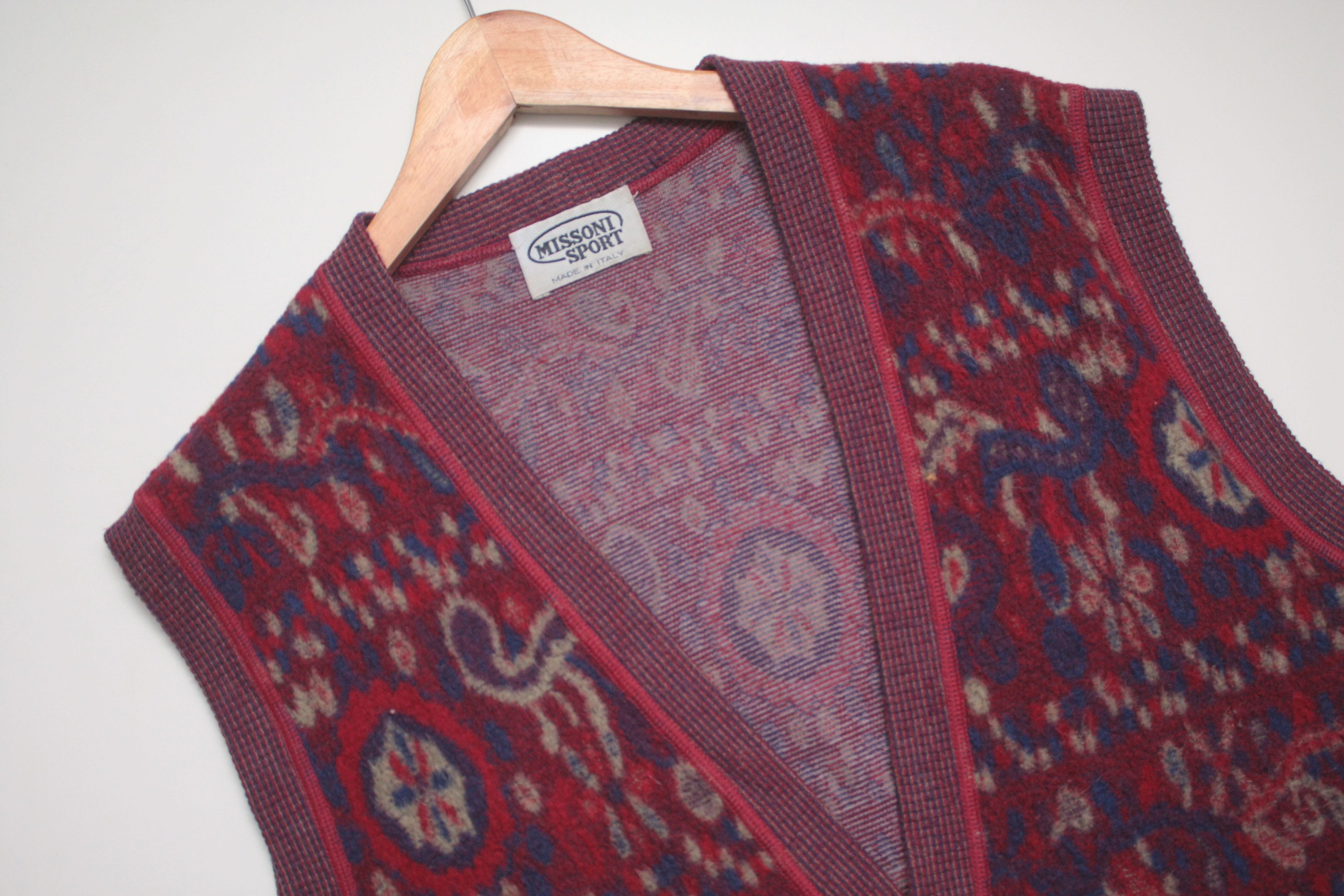 Missoni Missoni Sport Wool Blend Burgundy Vest Medium Size US M / EU 48-50 / 2 - 3 Thumbnail