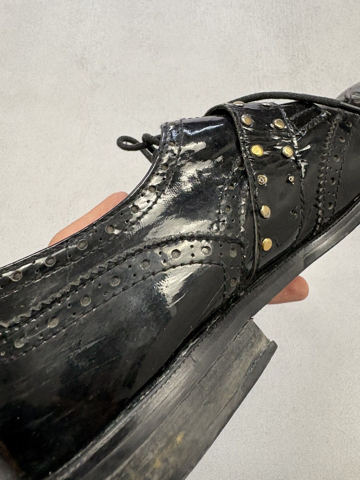 Versace Versace Vintage Black Patent Brogues Medusa Buckle Shoes 90s Size US 11 / EU 44 - 19 Thumbnail