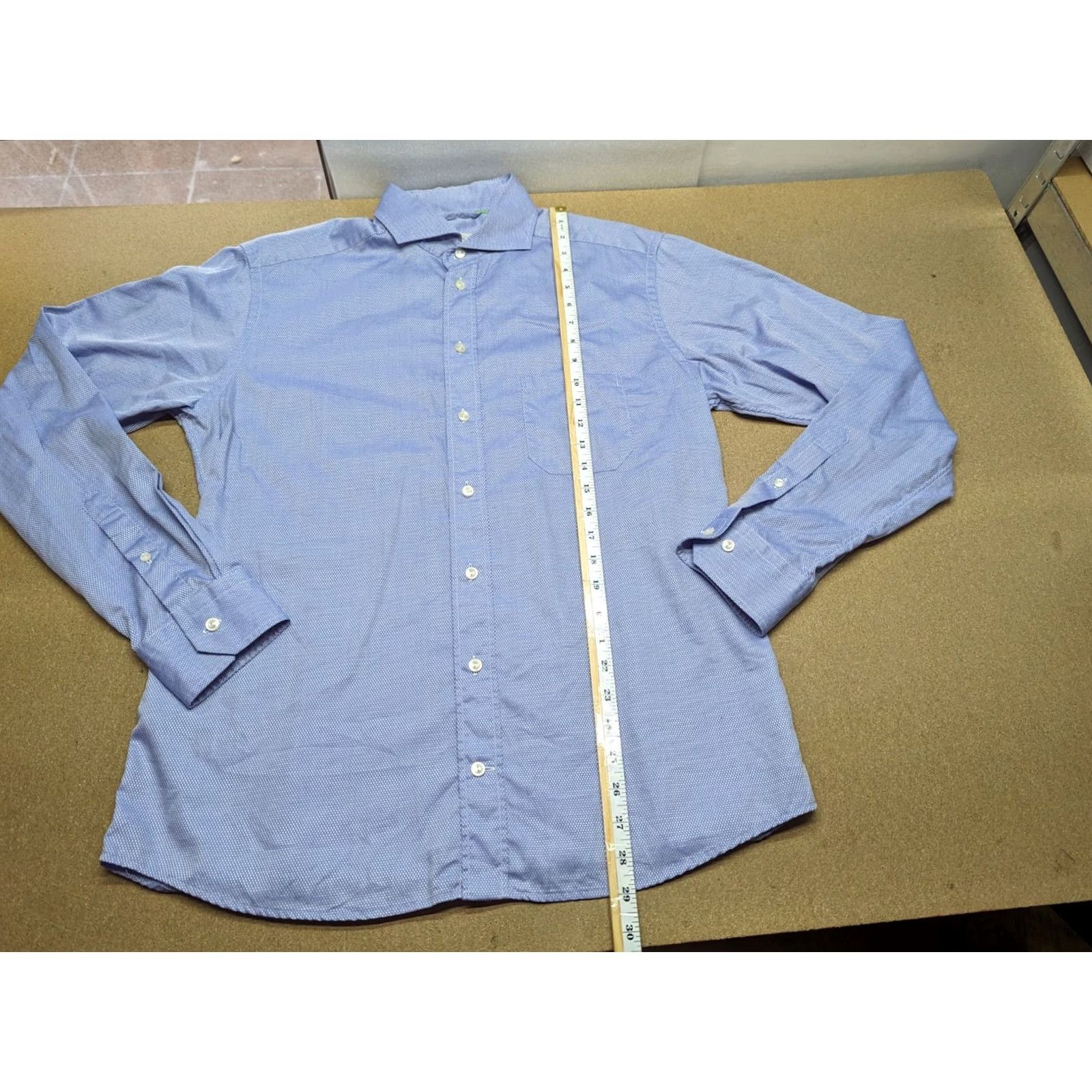 Eton ETON Mens Shirt Size 42 L Slim Fit Polka Dot Blue White Button Up Contempoary Size US XL / EU 56 / 4 - 5 Thumbnail