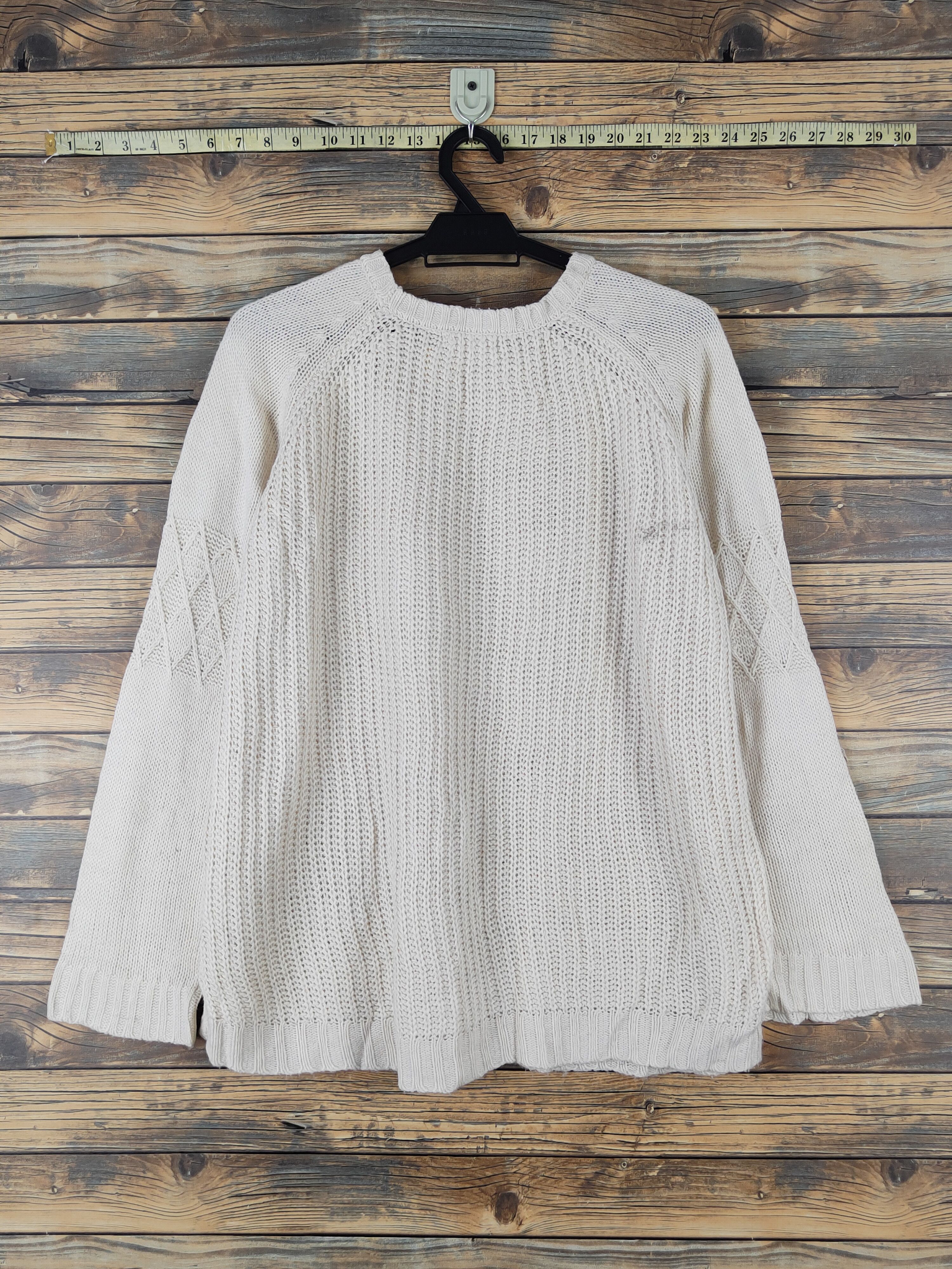 Aran Isles Knitwear × Japanese Brand × Vintage Soulberry Ivory Knitwear Sweatshirts #W1451 Size L / US 10 / IT 46 - 7 Thumbnail