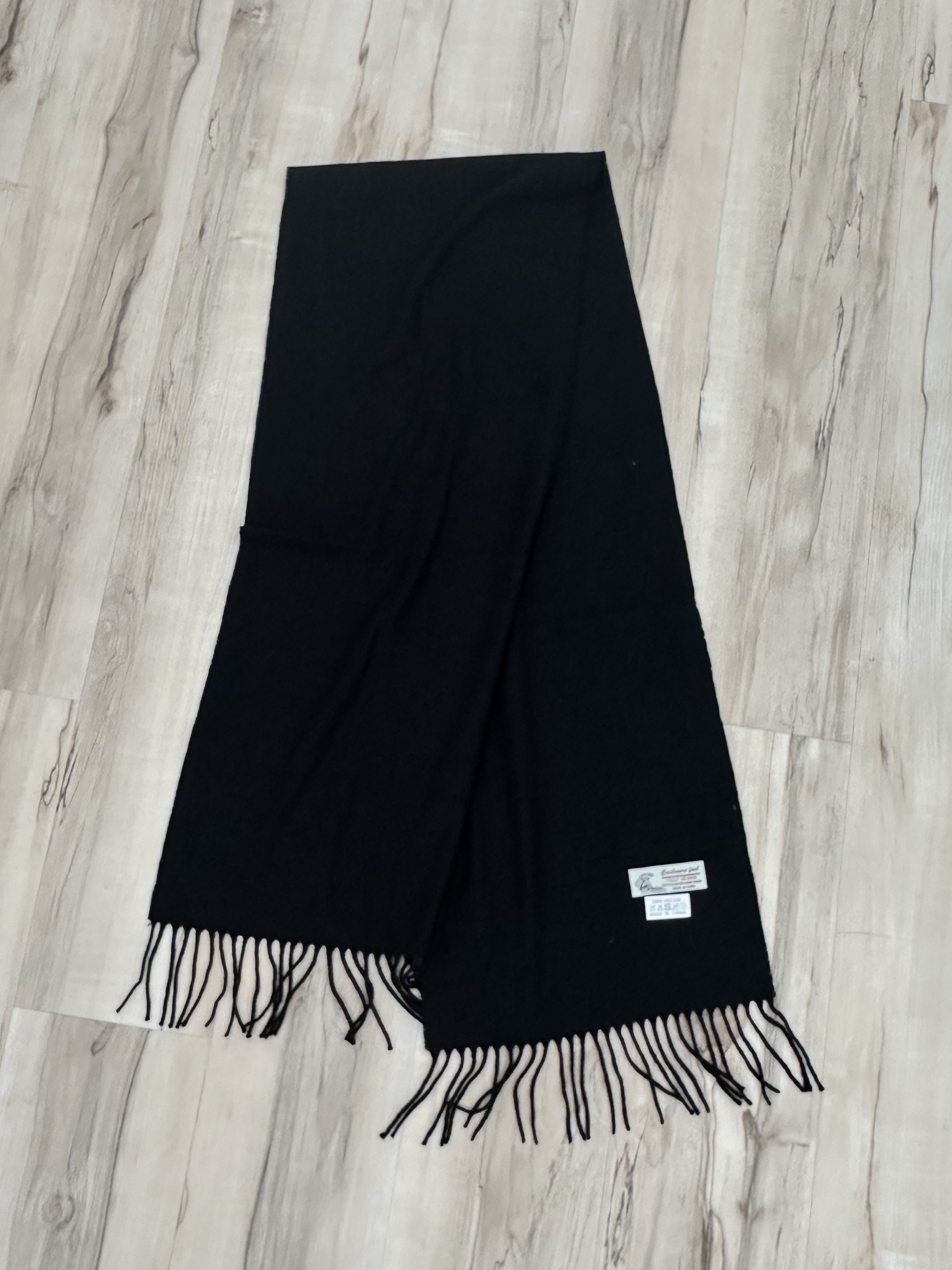 Other Vintage Faux Cashmere Scarf Black Soft Size ONE SIZE - 1 Thumbnail