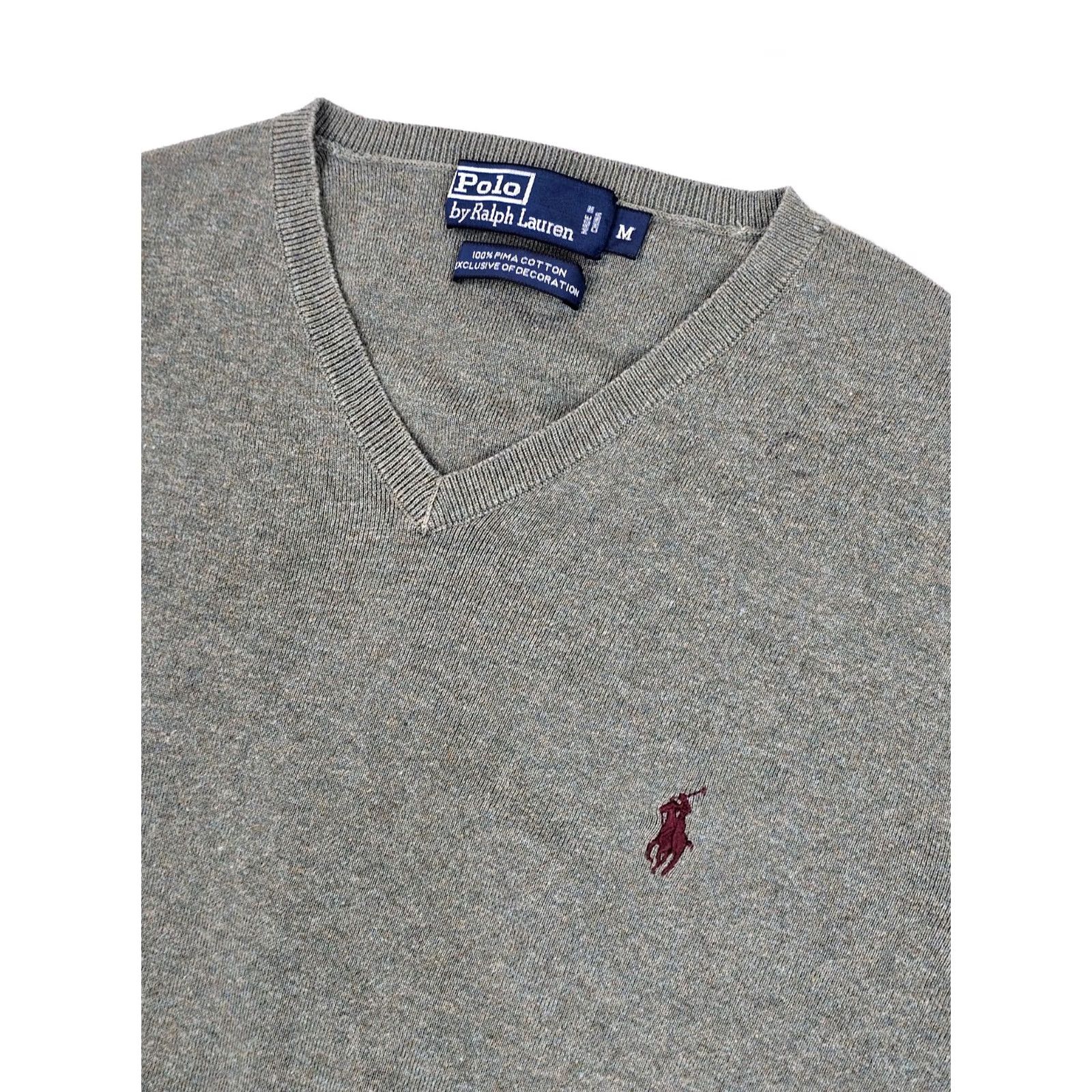 Polo Ralph Lauren Polo Ralph Lauren V-Neck Pima Cotton Knit Sweater Men M Green w Maroon Pony EUC Size US M / EU 48-50 / 2 - 2 Thumbnail