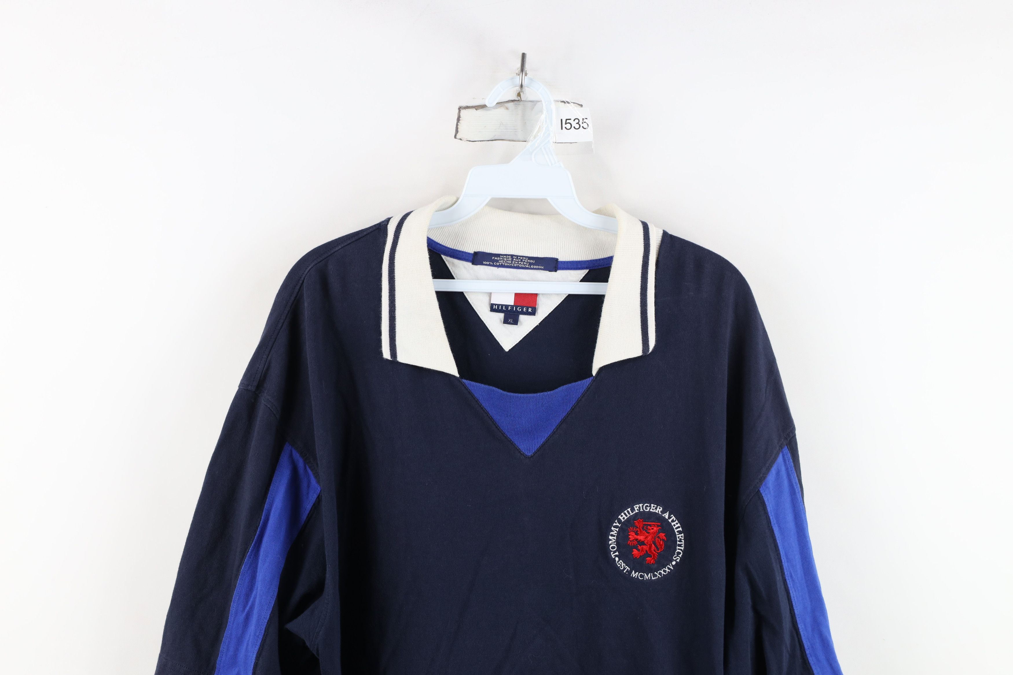 Tommy Hilfiger Vintage 90s Tommy Hilfiger Collared Soccer Jersey Shirt Size US XL / EU 56 / 4 - 2 Thumbnail