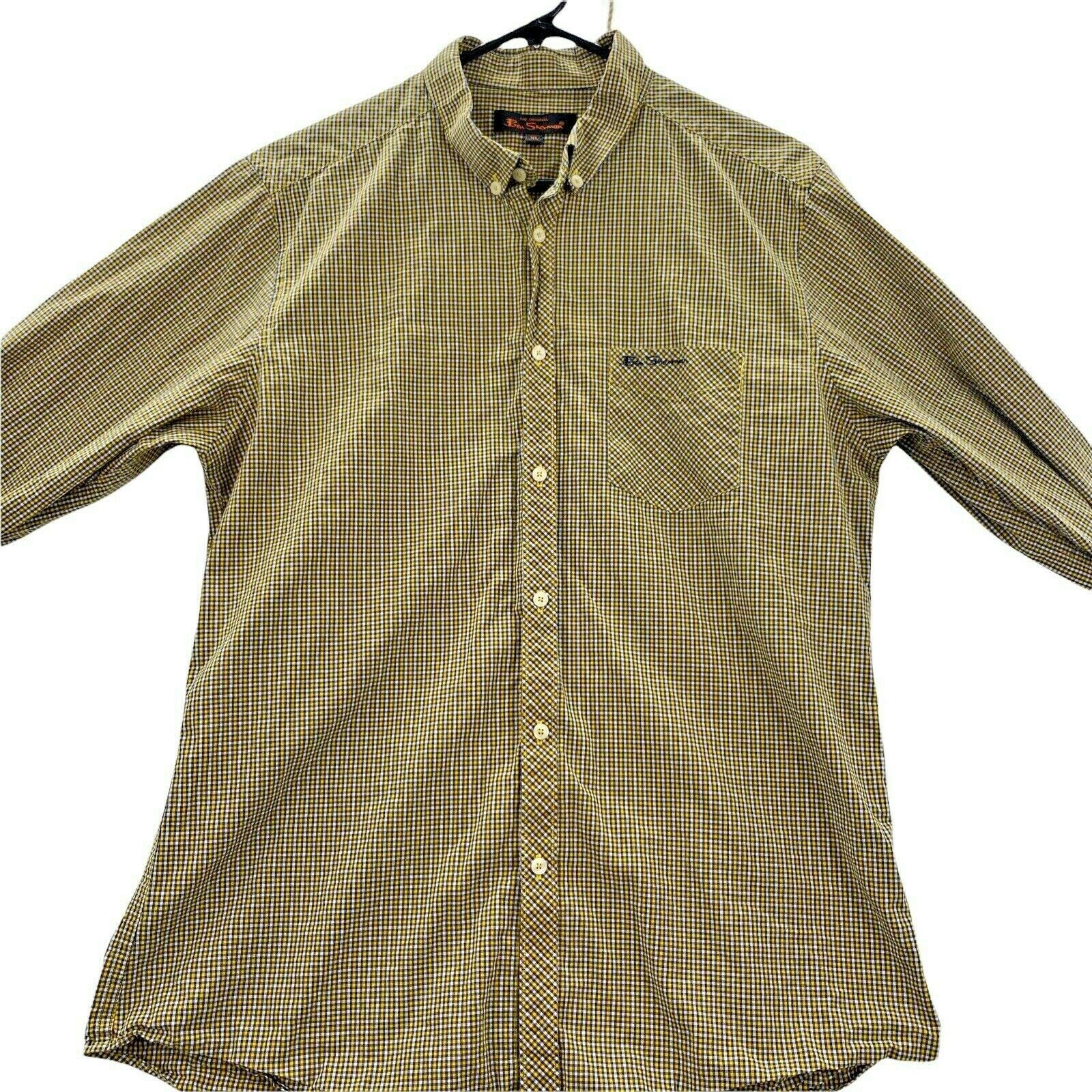 Ben Sherman Ben Sherman Mens XL Long Sleeve Button Down Yellow PLAID Size US XL / EU 56 / 4 - 1 Thumbnail