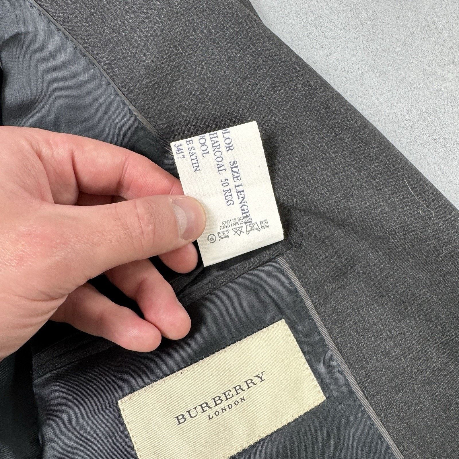Burberry Burberry Men Wool Blazer Grey Size 50R Size 40R - 15 Thumbnail