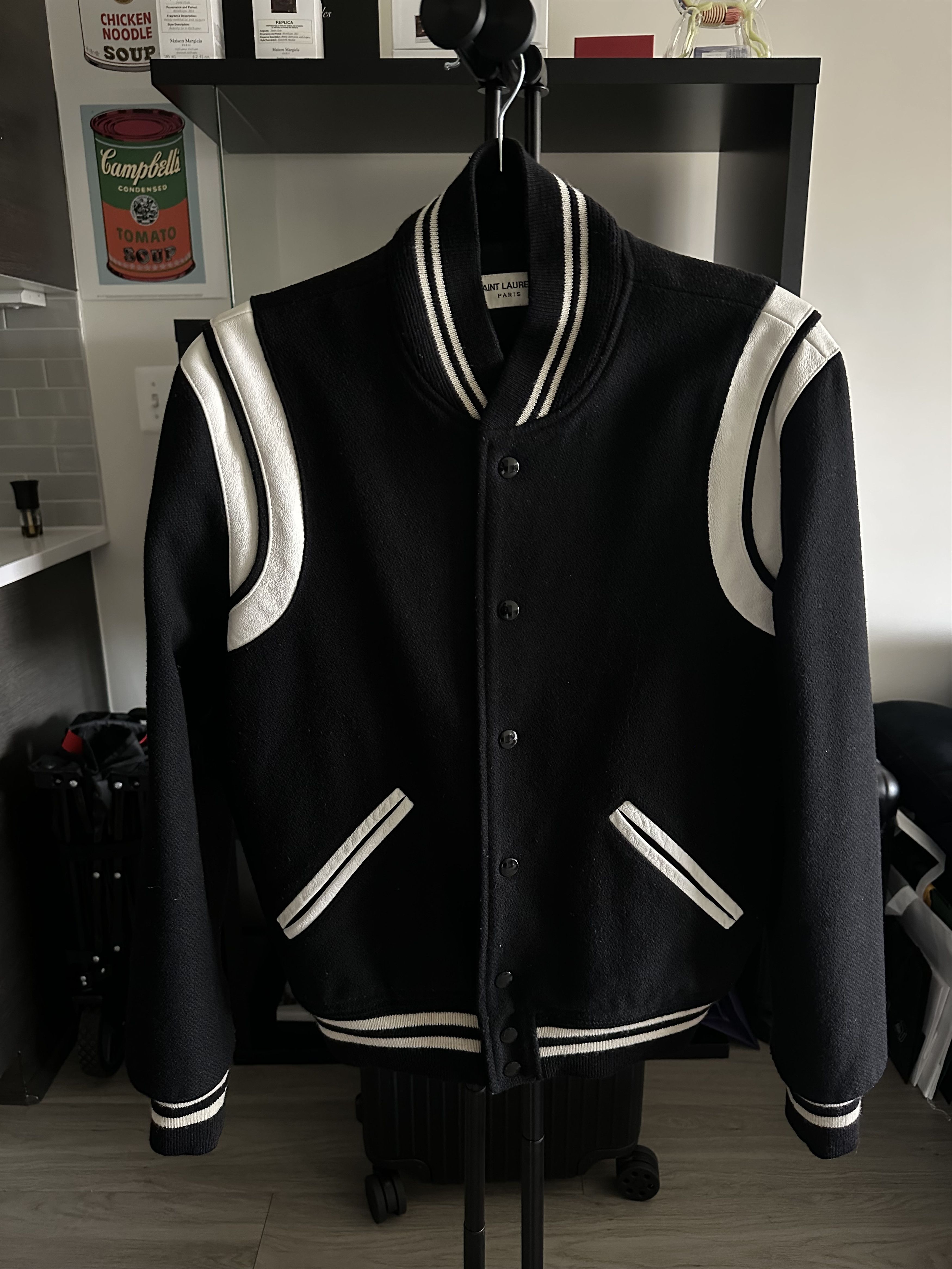 ジャケット・アウター SAINT LAURENT PARIS TEDDY JACKET 46 Saint Laurent Paris Teddy Jacket in Multicolor USED 46 | eBay