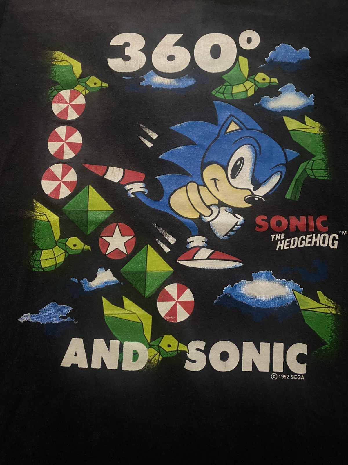 Vintage Rare! Vtg 1992 Sonic The Hedgehog By Sega Sunfaded T Shirt Size US M / EU 48-50 / 2 - 2 Thumbnail
