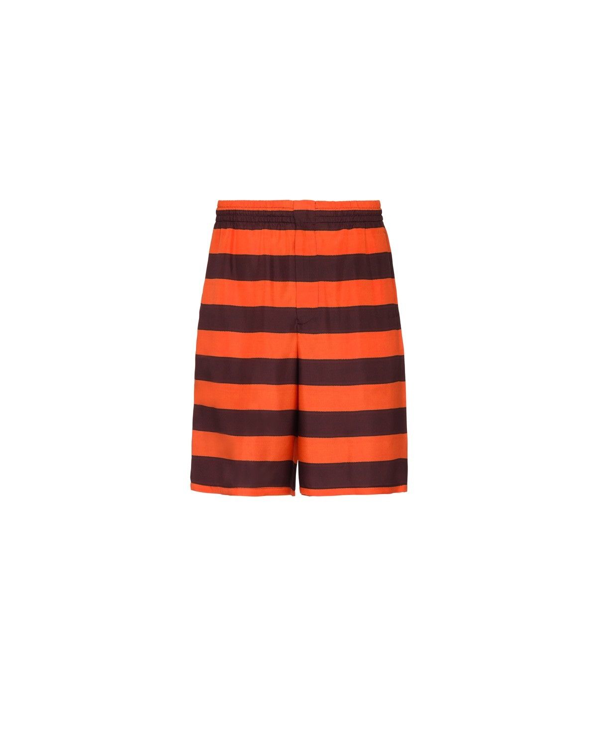 Prada oc11z0625 Printed Silk Bermuda Shorts in Orange/Brown Size US 30 / EU 46 - 1 Preview