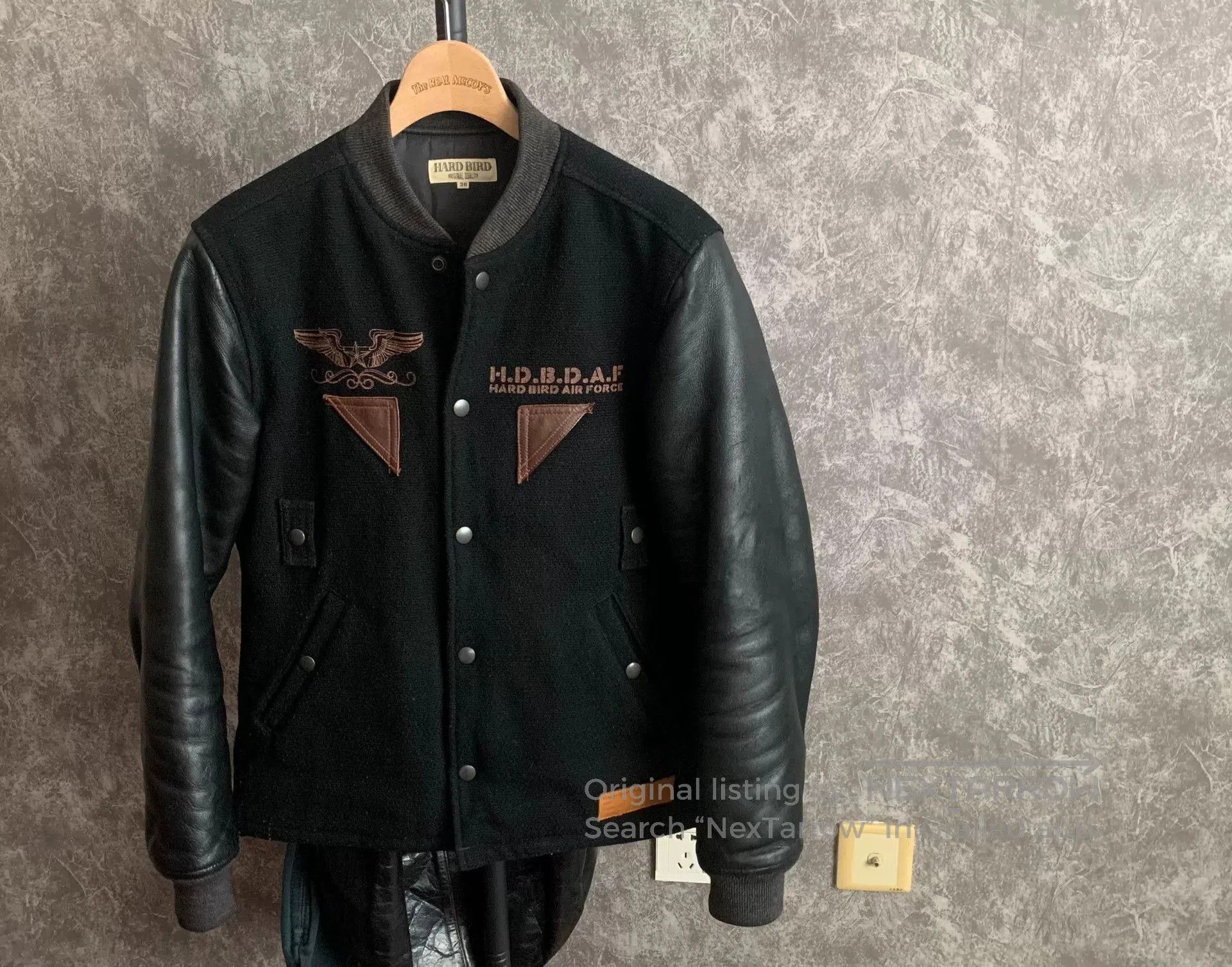 The Flat Head black wool leather baseball jacket. Size US M / EU 48-50 / 2 - 1 Thumbnail