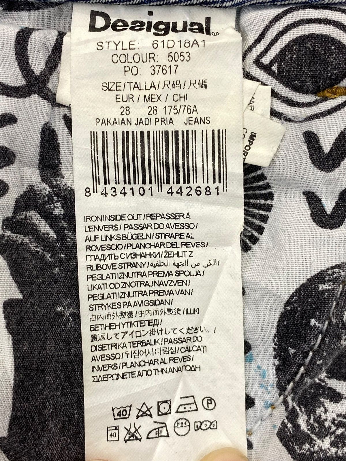 Desigual Double Knee Unique Faded Look Style Straight Cut Jeans Size US 30 / EU 46 - 11 Thumbnail